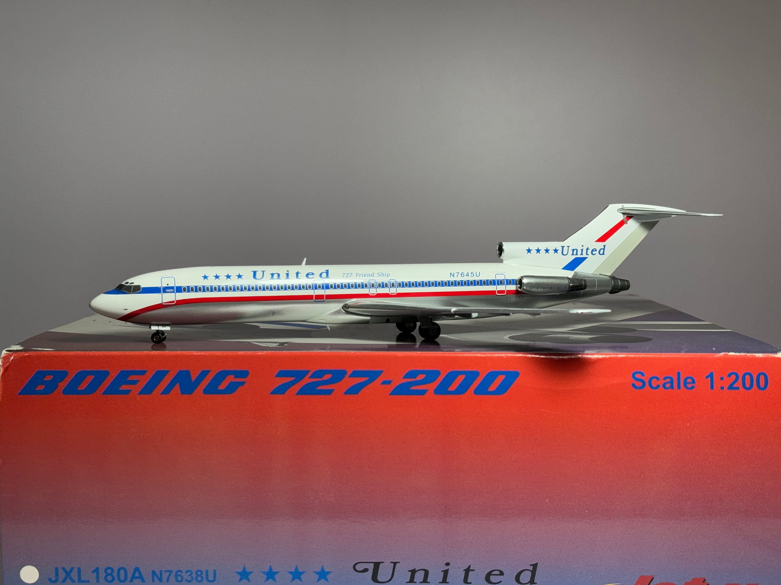 Jet-X United Airlines Boeing 727-200 N7645U Stars & Bars JXL180B