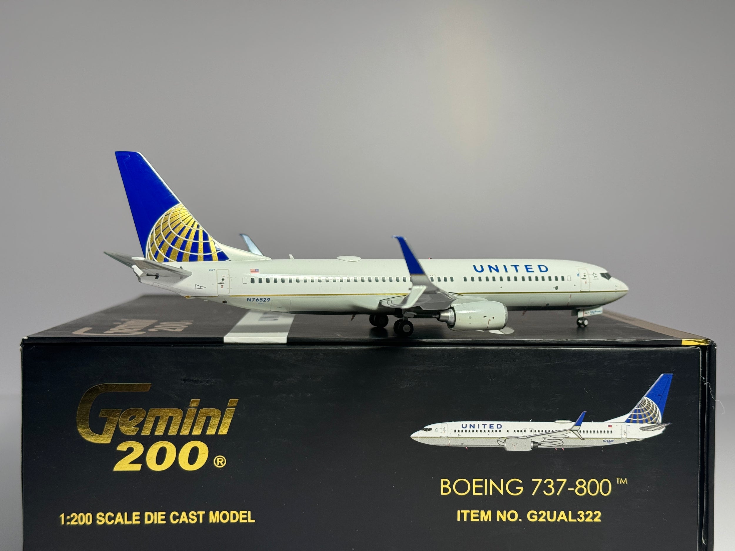 Gemini Jets 1:200 United Airlines Boeing 737-800 N76529 Post Merger G2UAL322