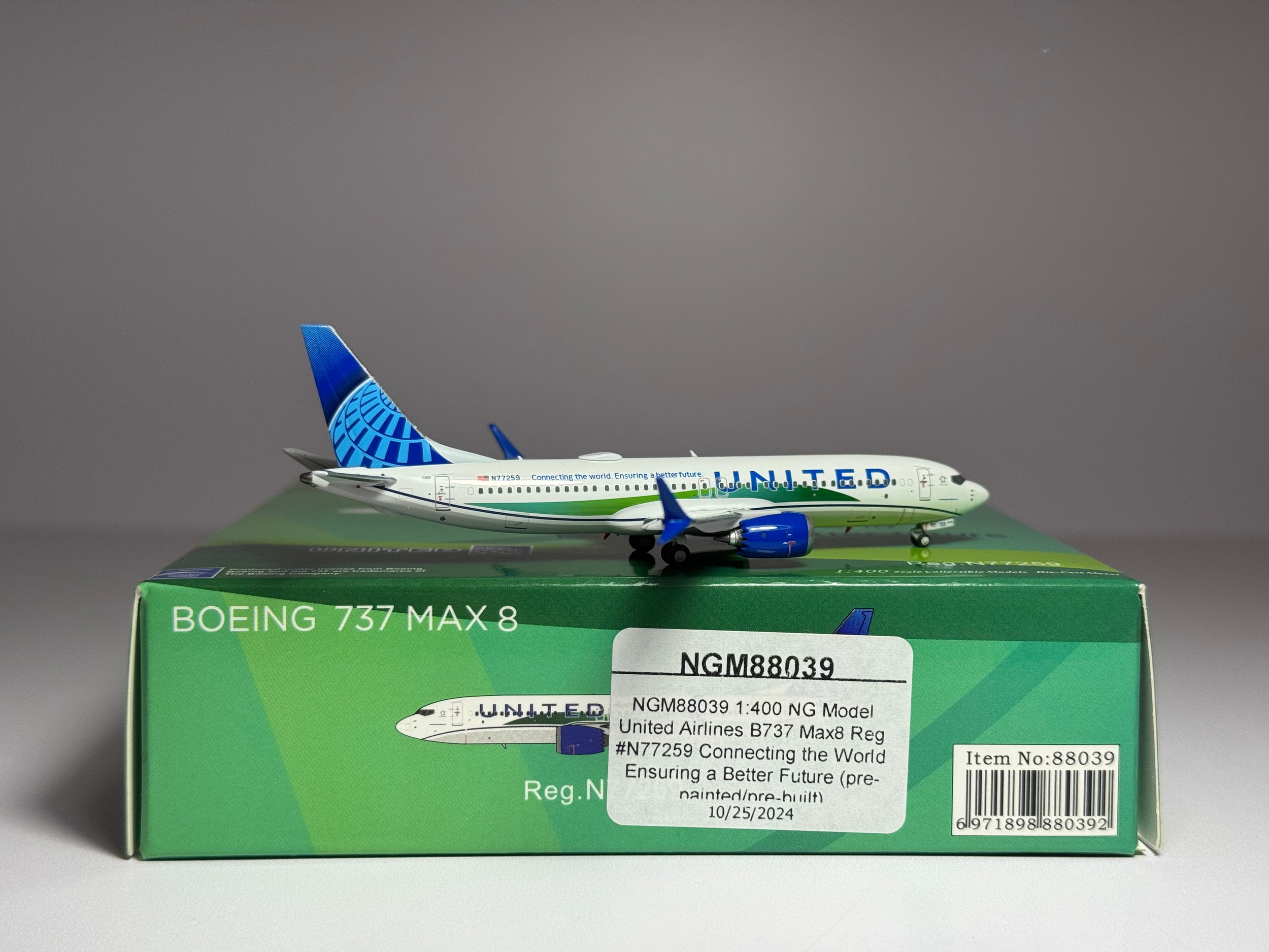 NG Models 1:400 United Airlines Boeing 737 MAX8 N77259 Eco livery 88039