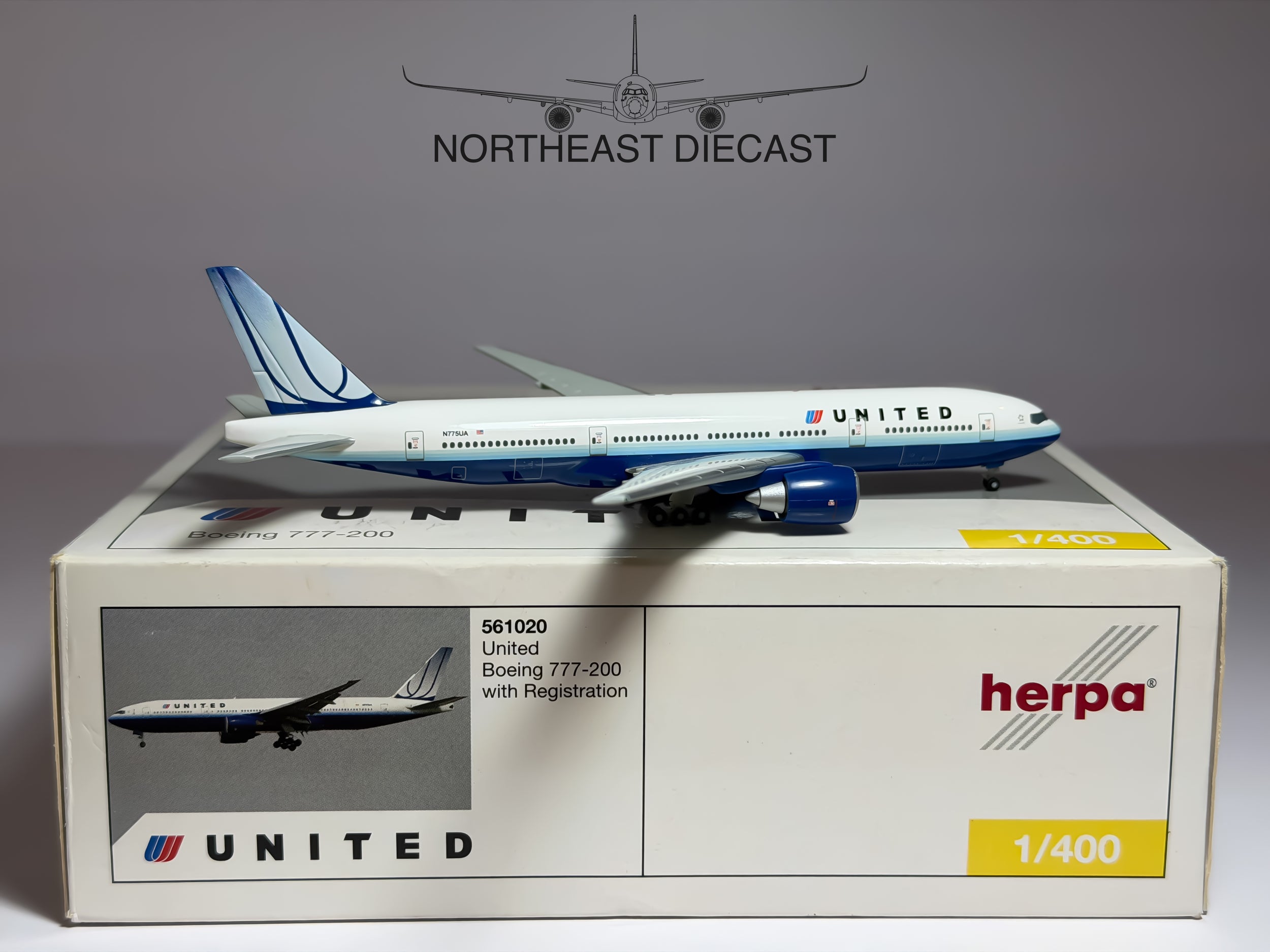 United Airlines Boeing 777-200 1:400 Herpa N775UA (561020)