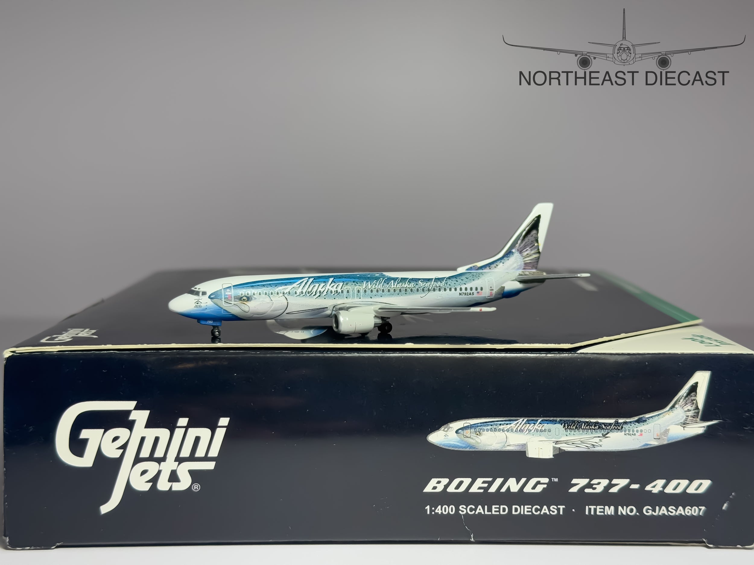 Alaska Airlines Boeing 737-400 1:400 Gemini Jets N792AS (GJASA607)