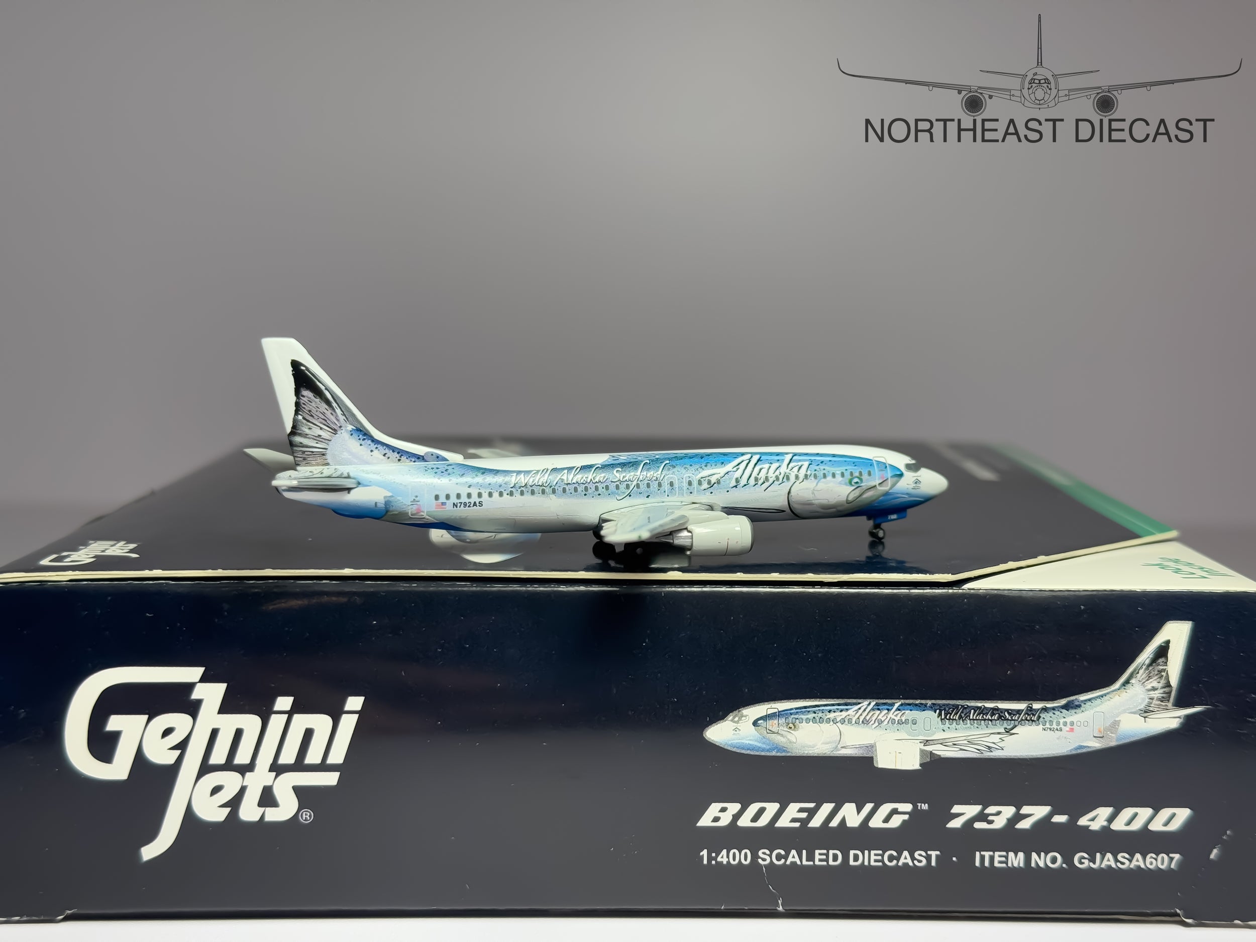Alaska Airlines Boeing 737-400 1:400 Gemini Jets N792AS (GJASA607)