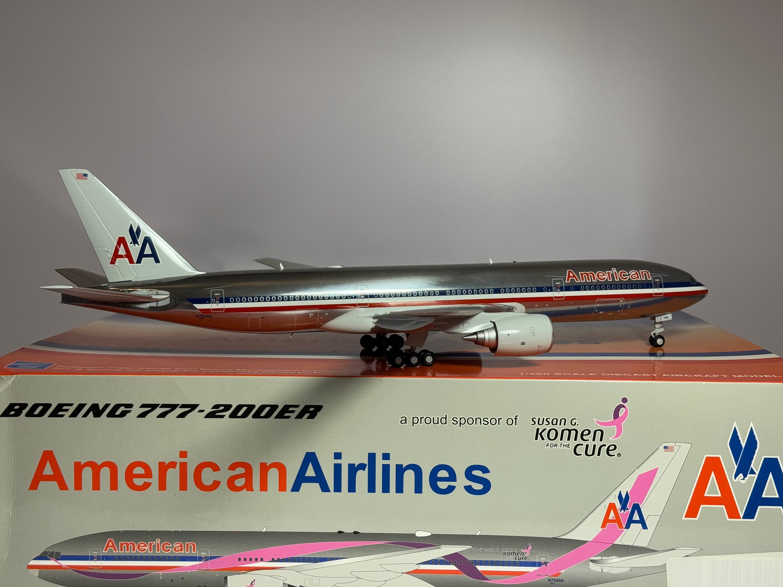 JC Wings 1:200 American Airlines Boeing 777-200ER N793AN Polished LH2AAL174