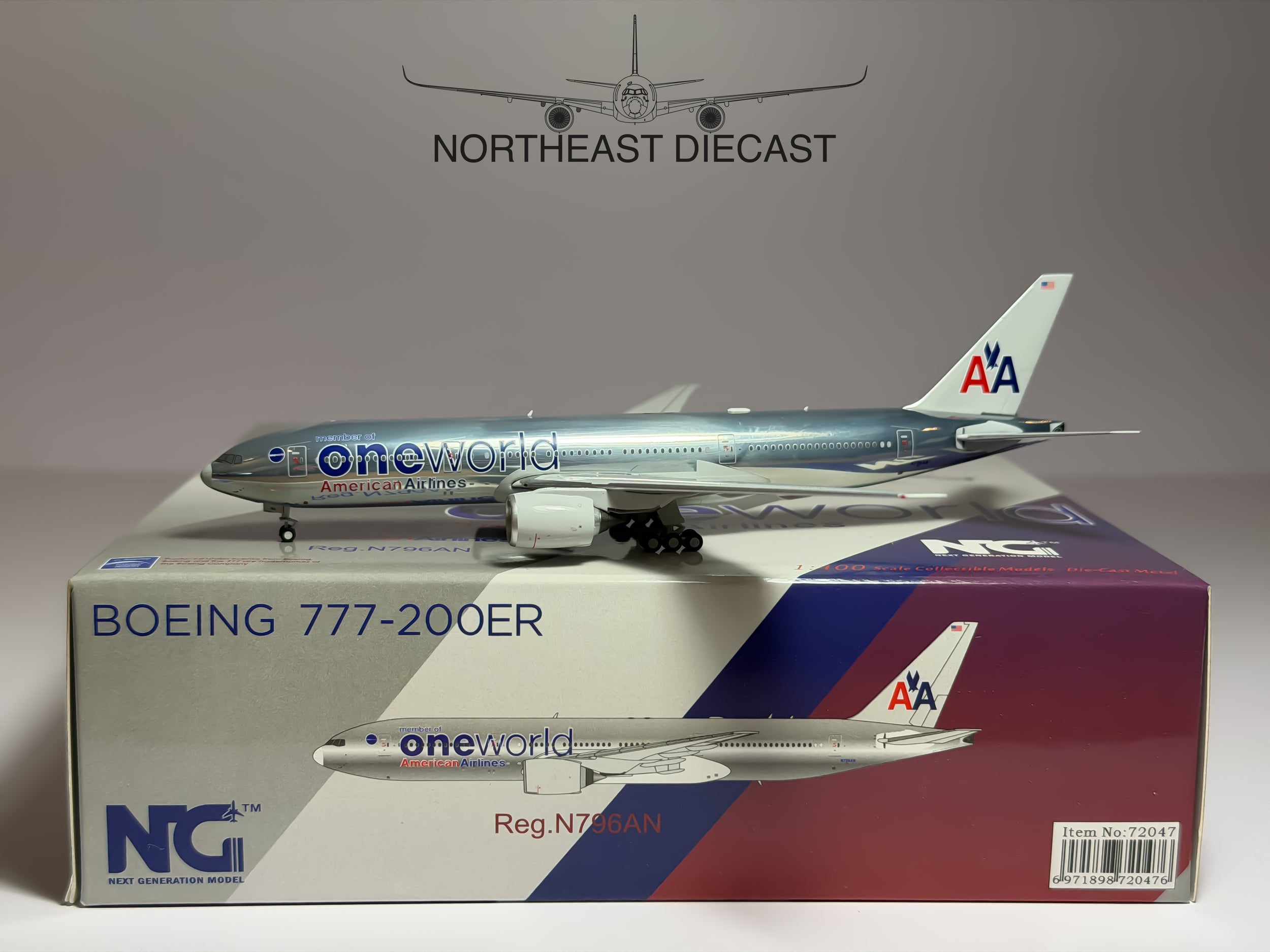 American Airlines Boeing 777-200 1:400 NG Models N796AN (NG72047)