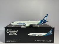 Gemini Jets 1:200 Alaska Airlines Boeing 737 MAX 8 N801AK new colors G2ASA1317