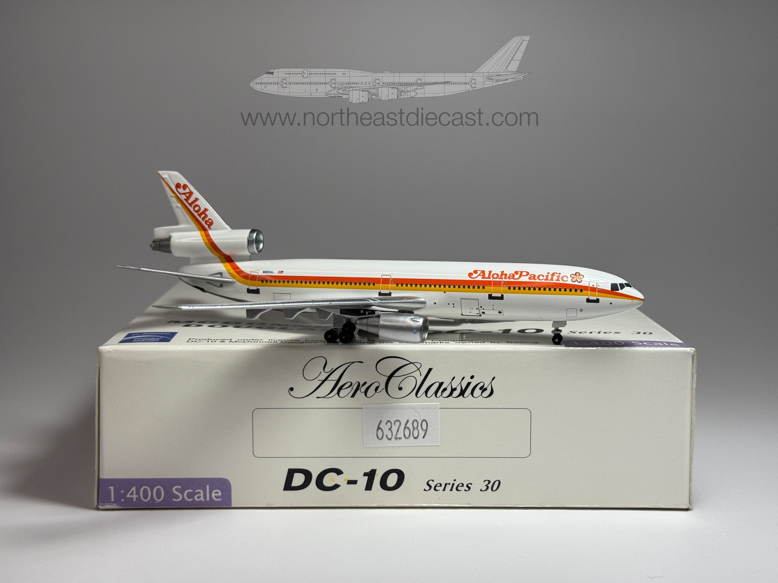 Aloha Pacific McDonnell Douglas DC-10-30 1:400 Aeroclassics N801AL (ACN801AL)