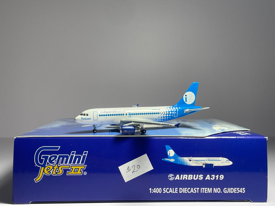 Gemini Jets 1:400 Independence Air Airbus A319 N803BR 2000s colors GJIDE545