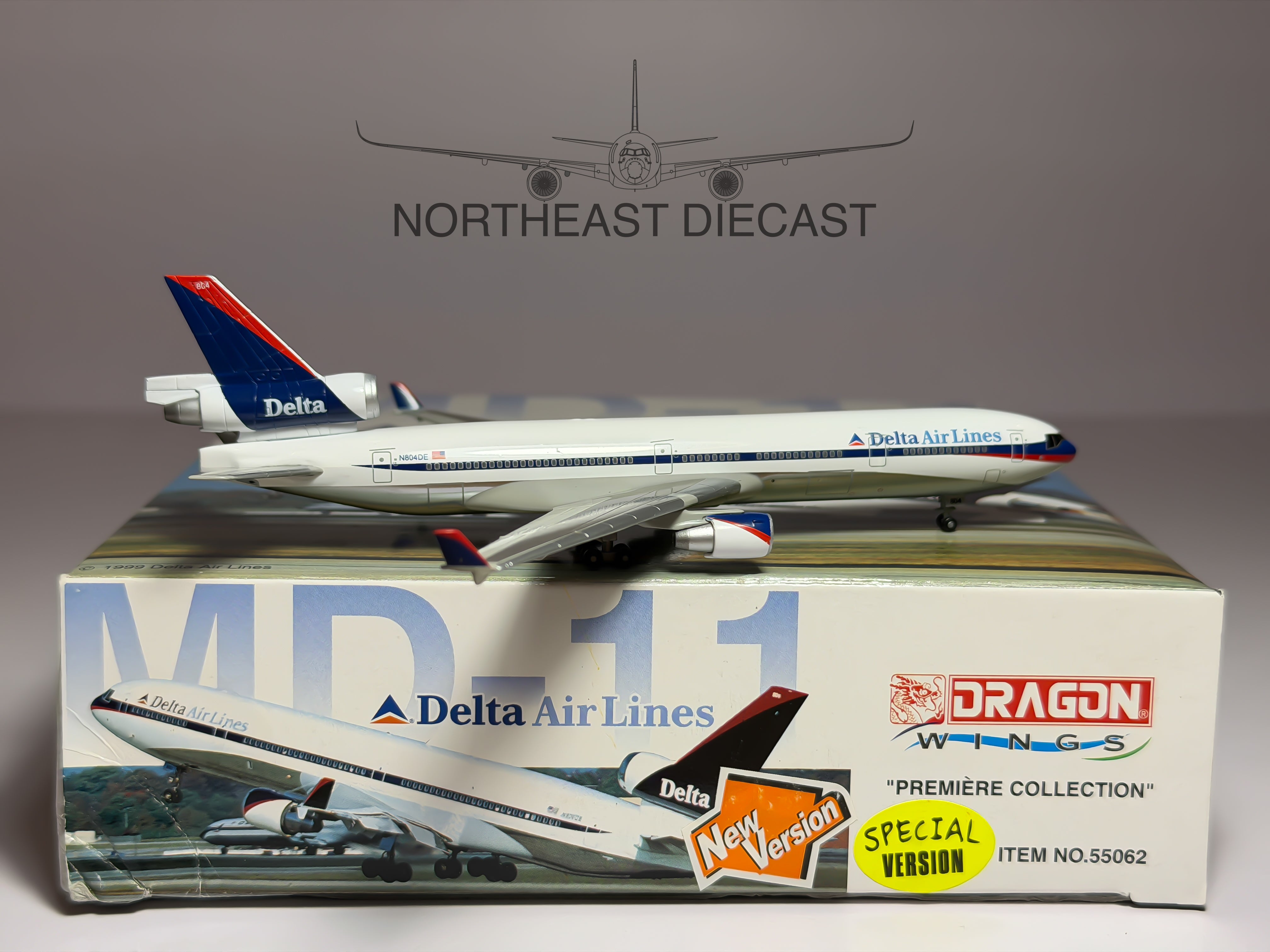 Delta Air Lines McDonnell Douglas MD-11 1:400 Dragon Wings N804DE (55062)