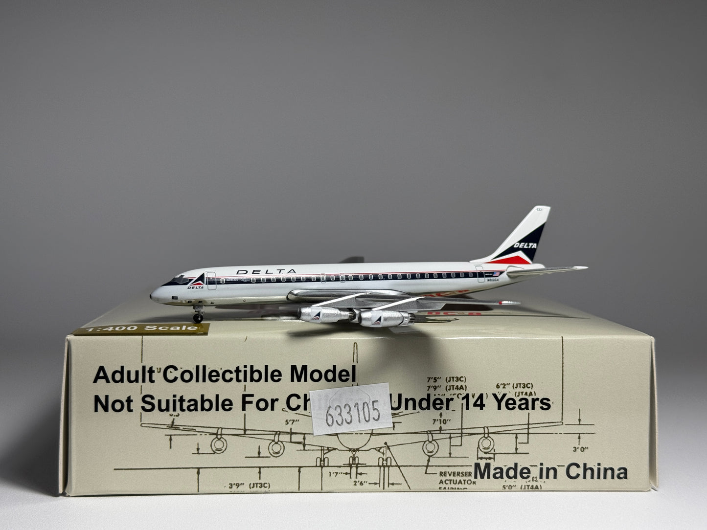 Aeroclassics 1:400 Delta Air Lines Douglas DC-8-30 N8166A Widget ACN8166A