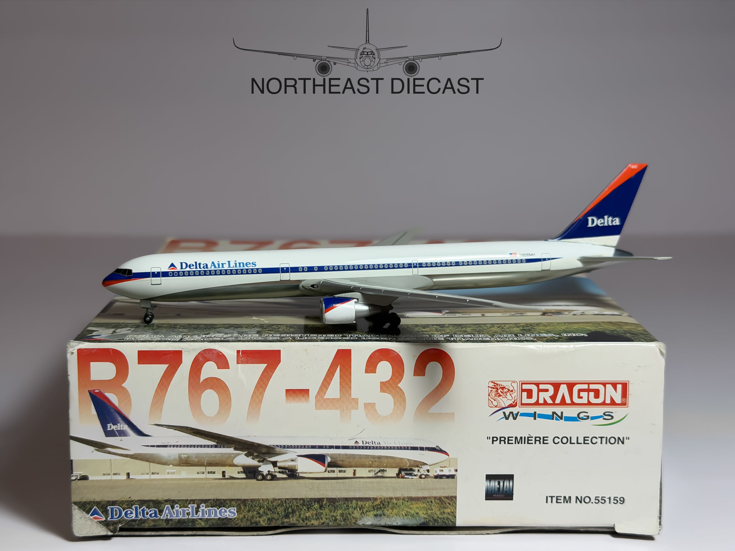Delta Air Lines Boeing 767-400 1:400 Dragon Wings N826MH (55159)