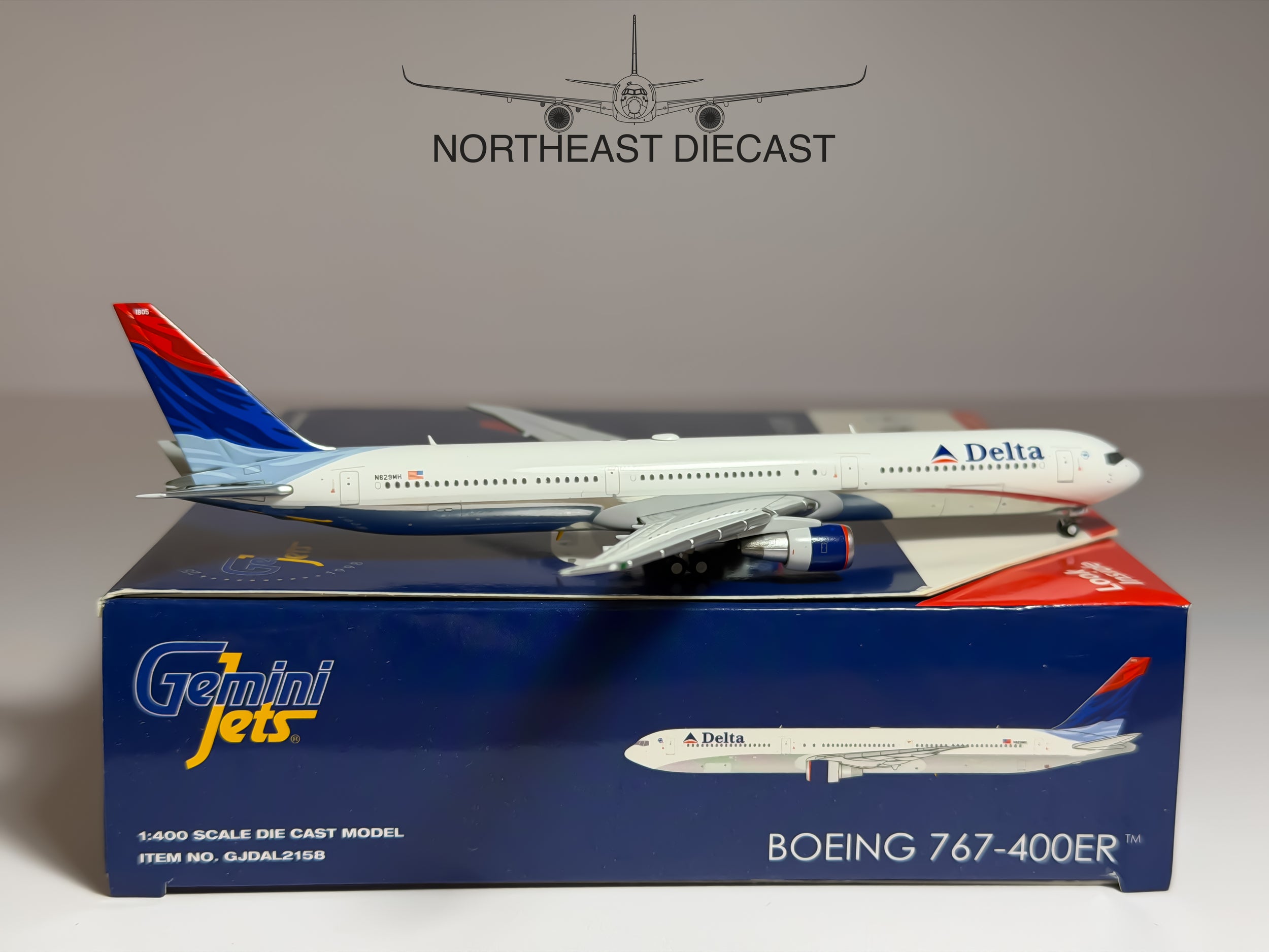 Delta Air Lines Boeing 767-400 1:400 Gemini Jets N829MH (GJDAL2158)