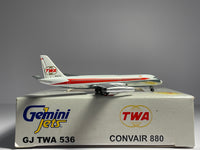 Gemini Jets 1:400 TWA Convair CV-880 N830TW Double Globe GJTWA536