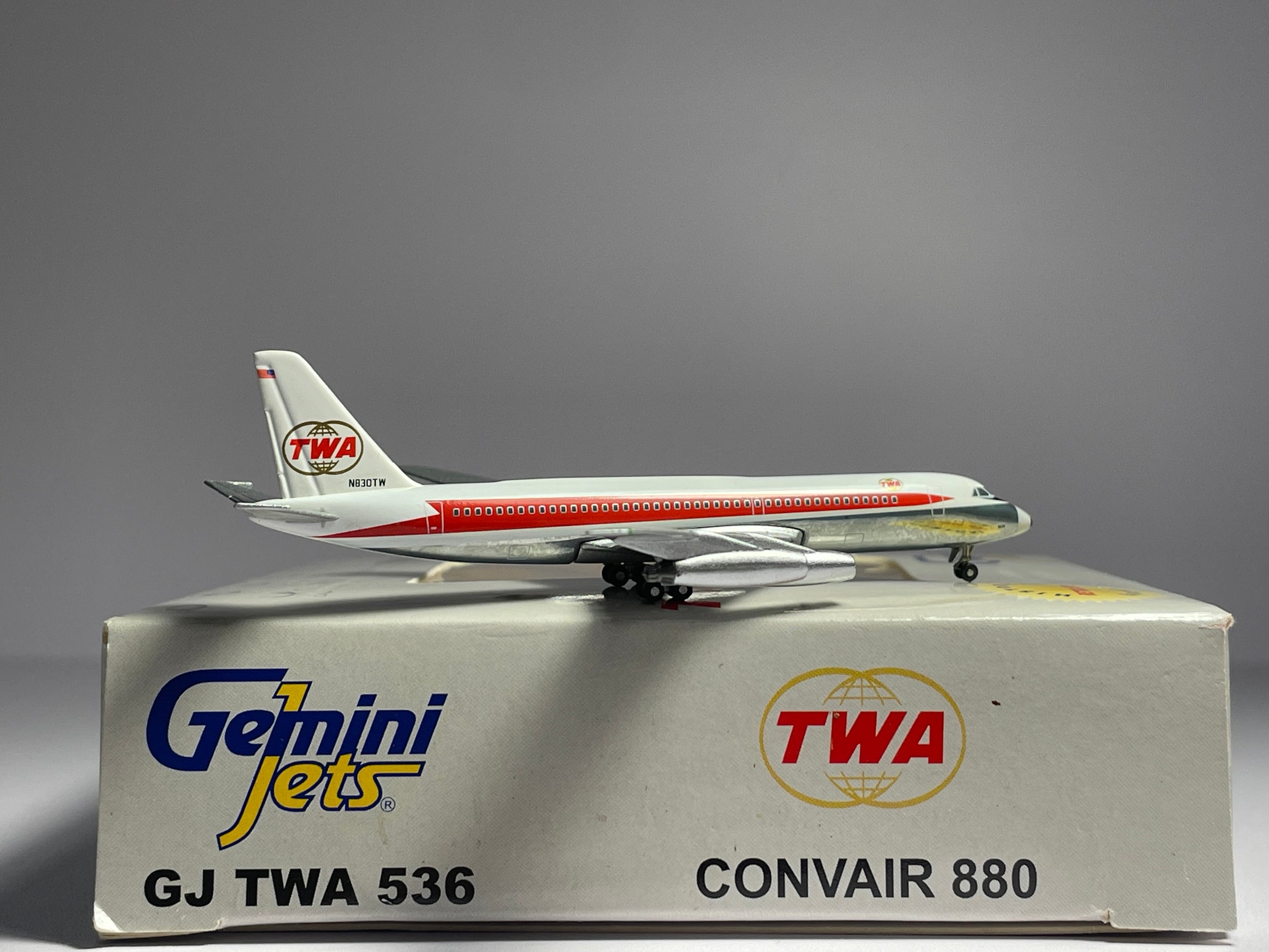 Gemini Jets 1:400 TWA Convair CV-880 N830TW Double Globe GJTWA536