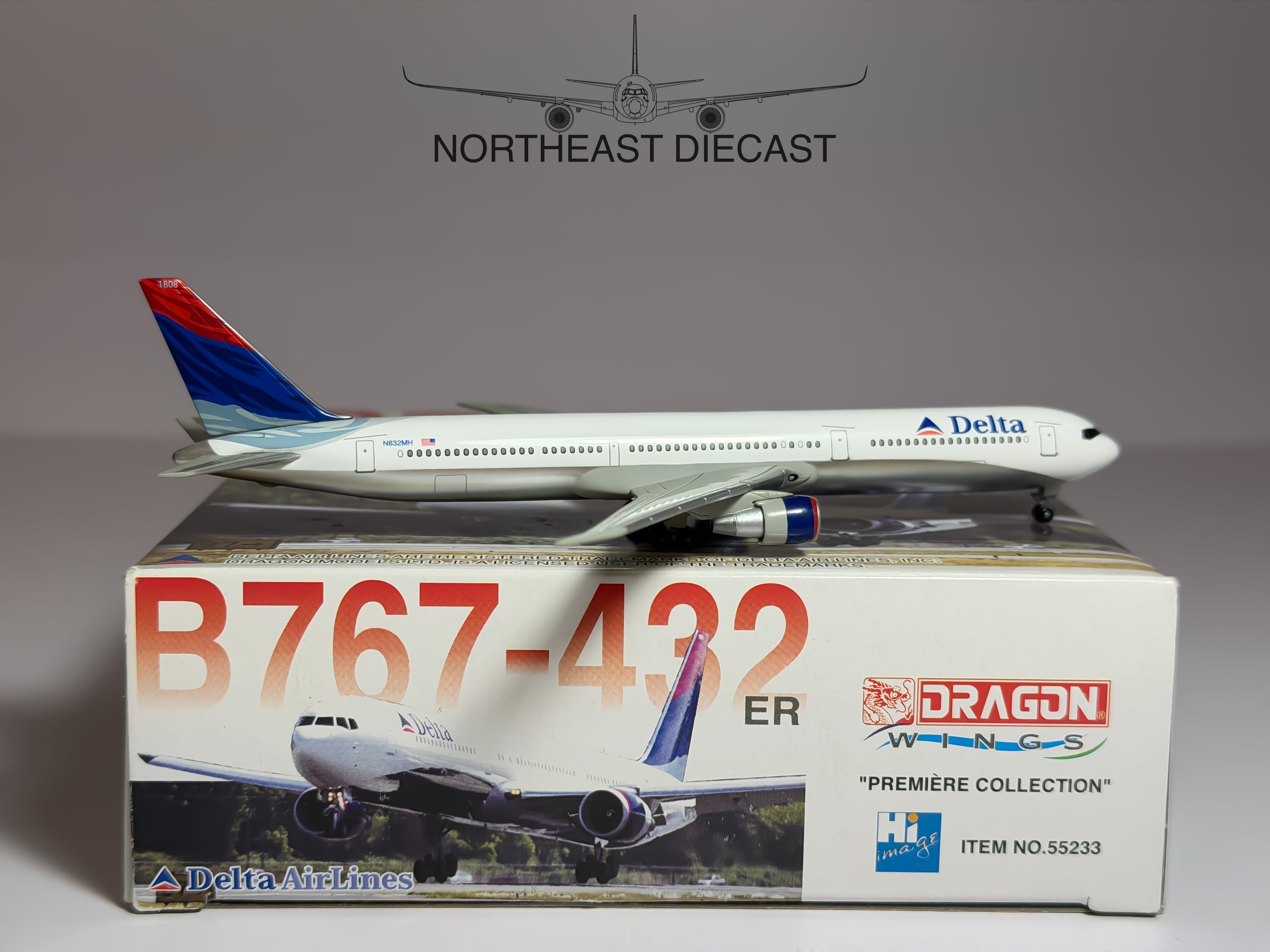 Delta Air Lines Boeing 767-400 1:400 Dragon Wings N832MH (55233)