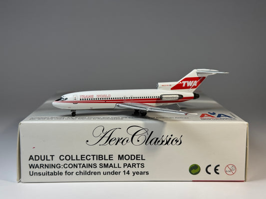 Aeroclassics 1:400 TWA Boeing 727-100 N833TW Hollow Titles ACN833TW