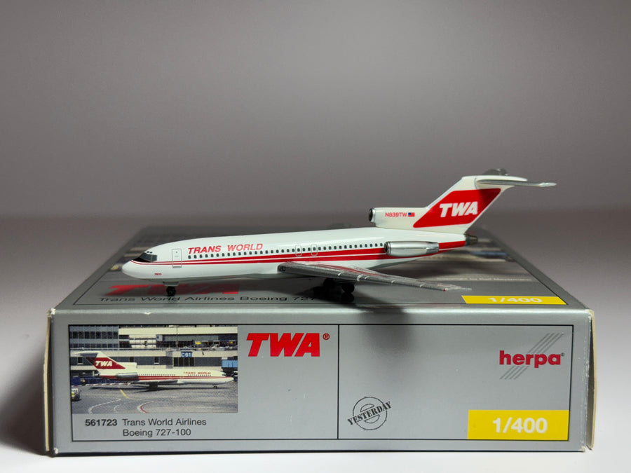 Herpa 1:400 Trans World Airlines Boeing 727-100 N839TW Dual Stripes 561723