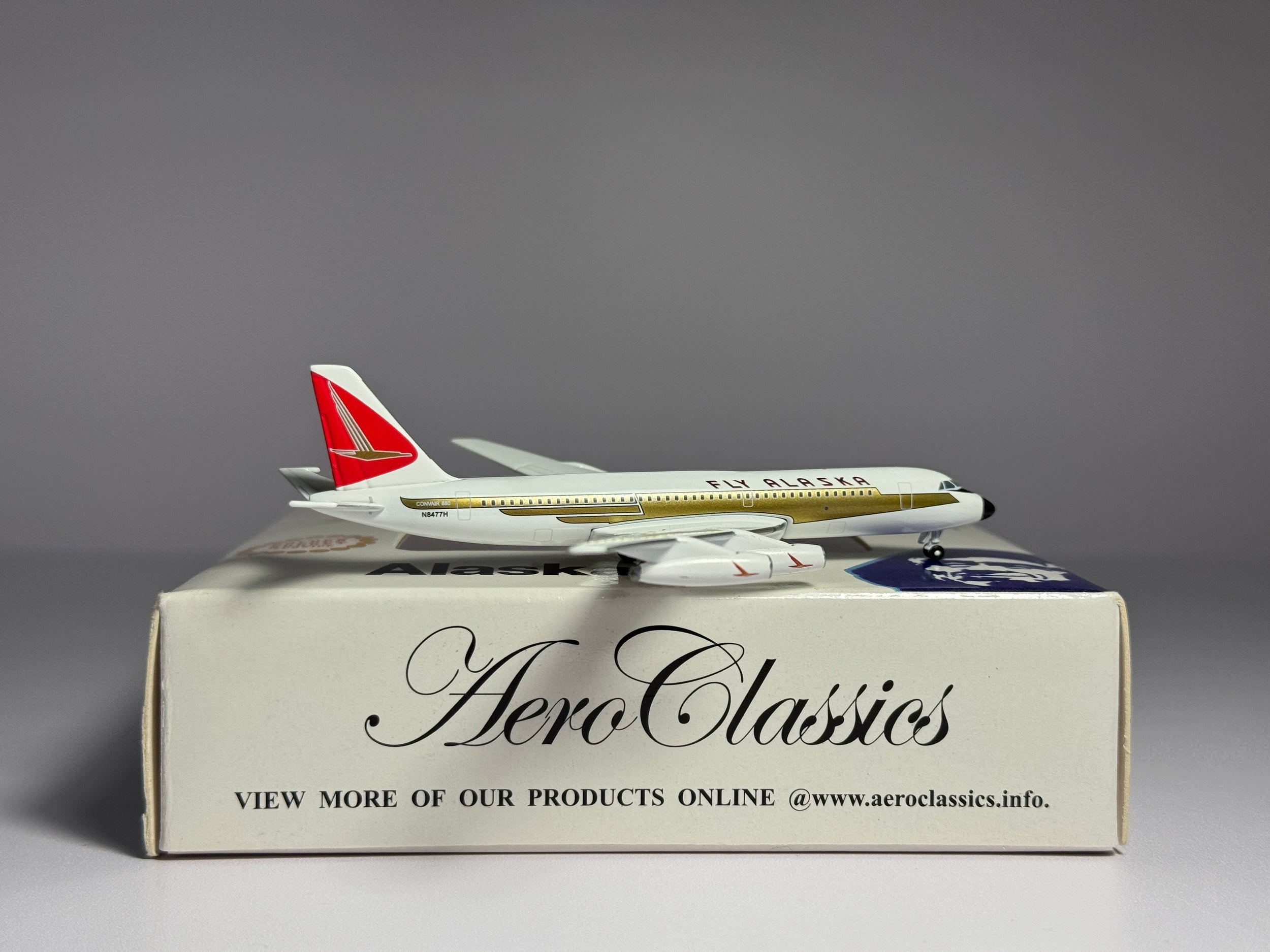 Aeroclassics 1:400 Alaska Airlines Convair CV-880 N8477H Golden Nugget AC18241