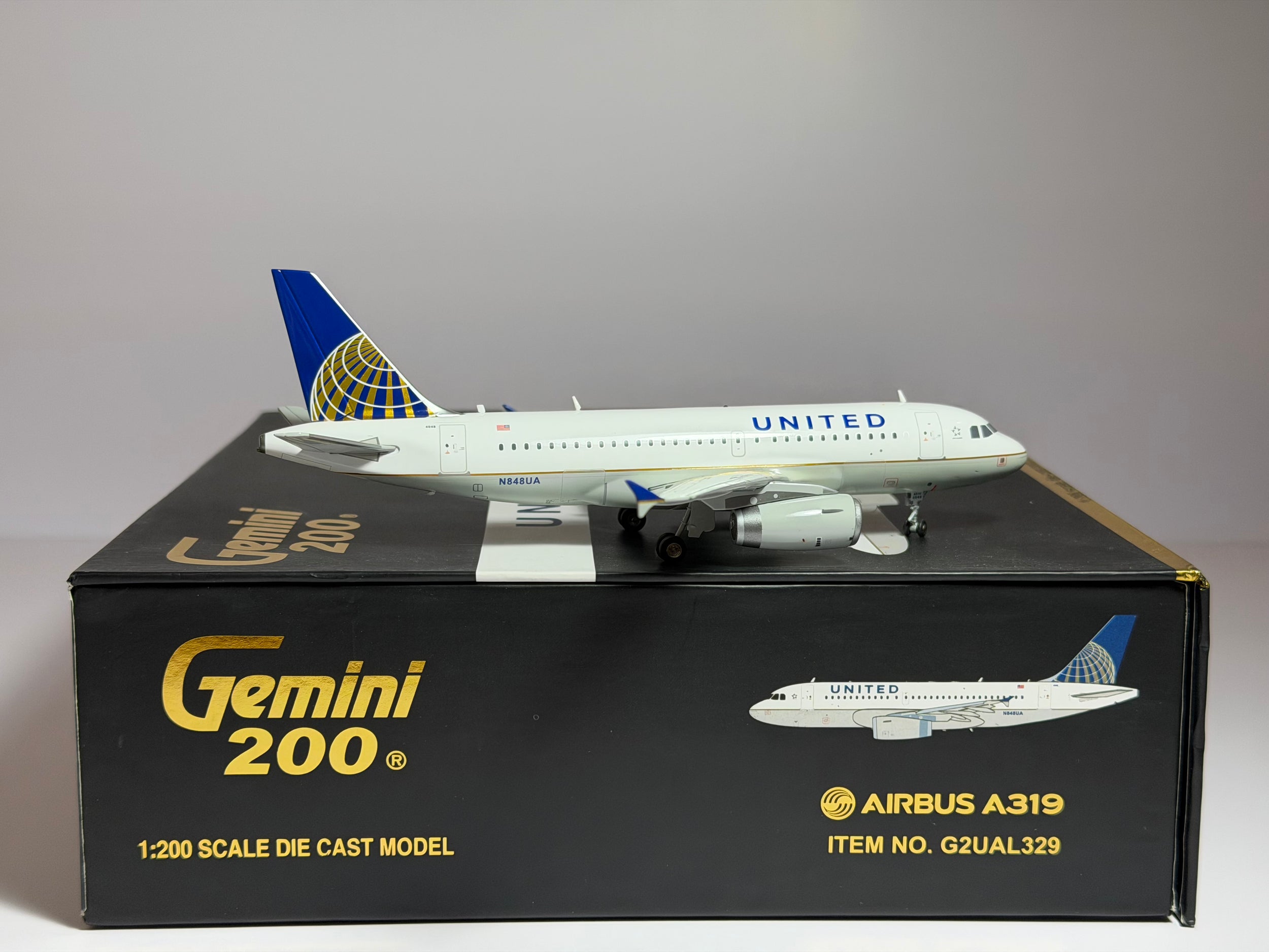 Gemini Jets 1:200 United Airlines Airbus A319 N848UA Post Merger G2UAL329