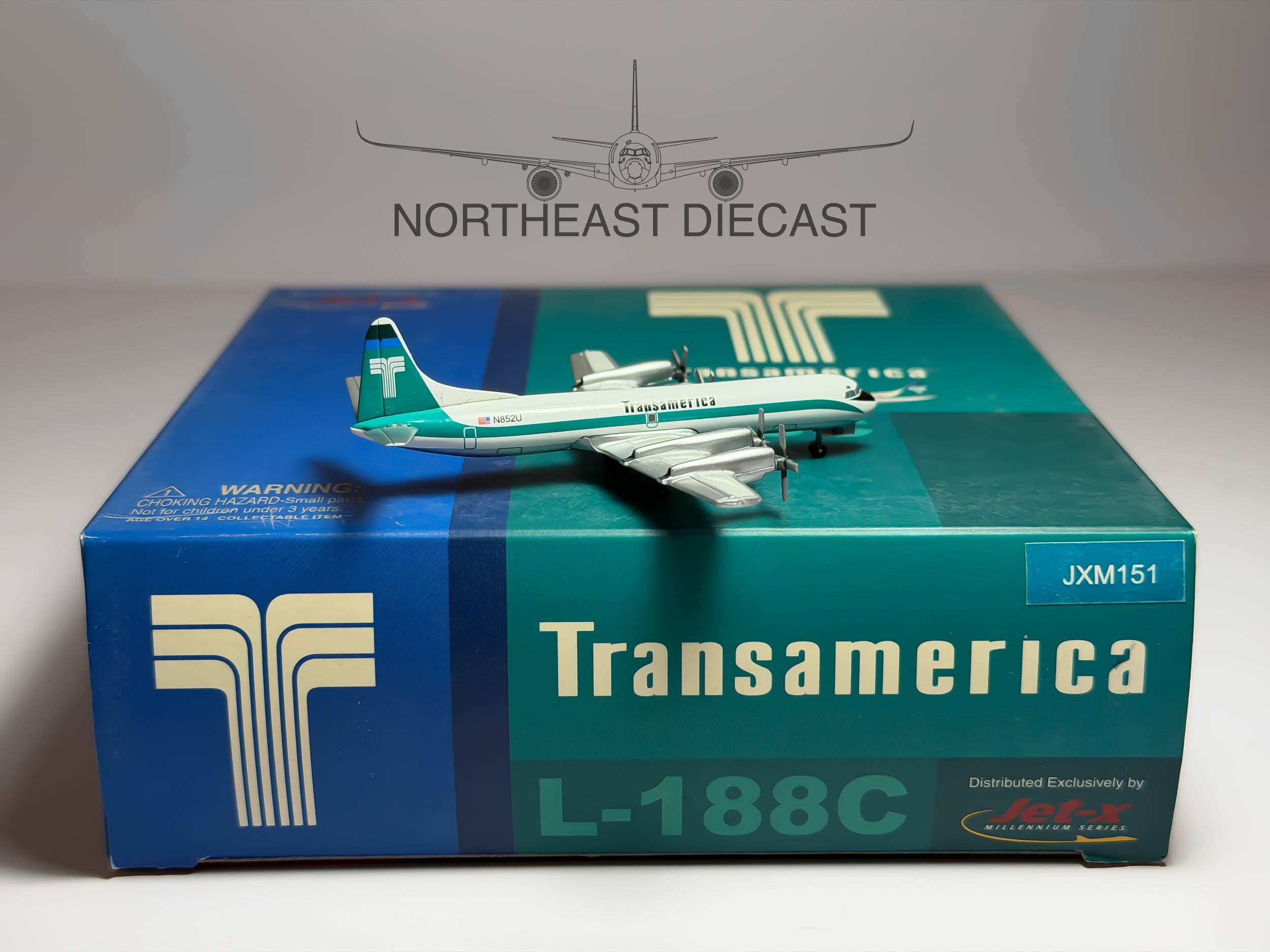 Transamerica Lockheed L-188 Electra 1:400 Jet-X N852U (JXM151)