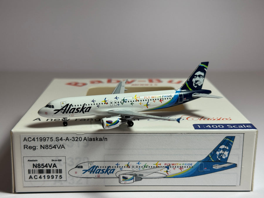 Aeroclassics 1:400 Alaska Airlines Airbus A320-200 N854VA Pride Plane AC419975