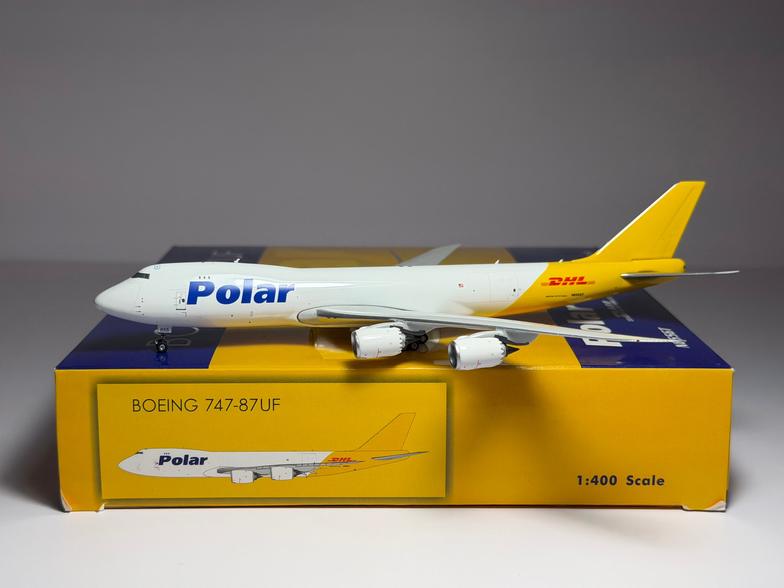 Phoenix Model 1:400 Polar Air Cargo Boeing 747-8F N855GT DHL combo PH4PAC2313