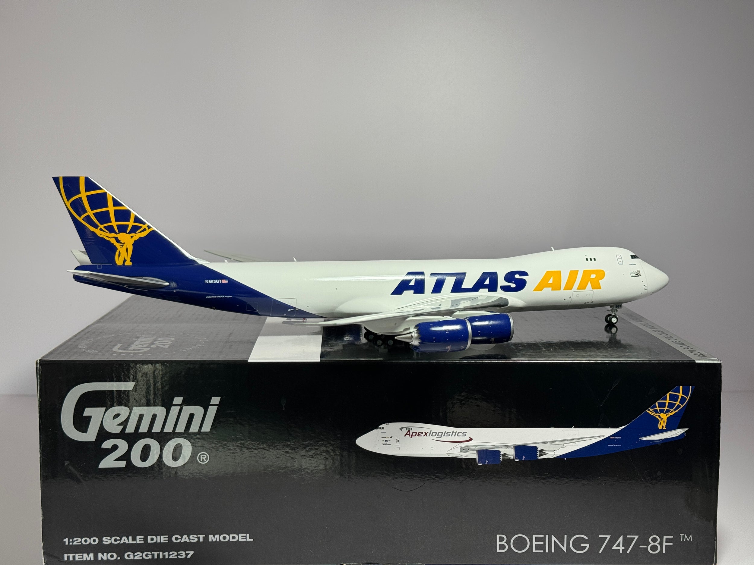 Gemini Jets 1:200 Atlas Apex Logistics Boeing 747-8F N863GT Final 747 G2GTI1237