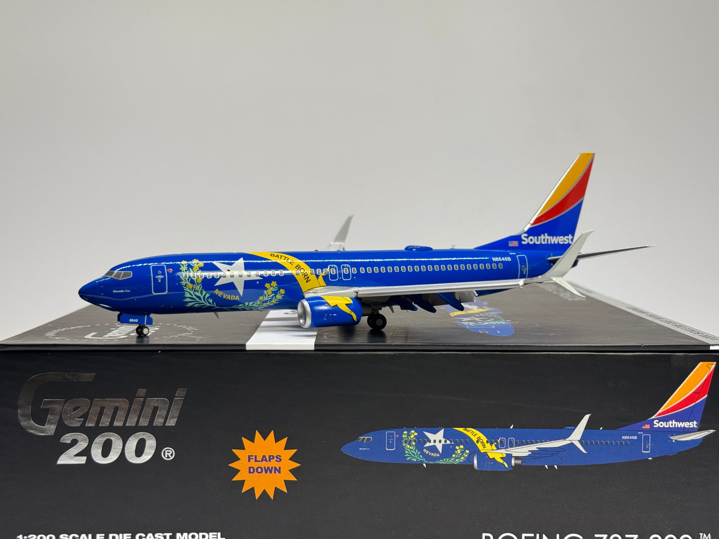 Gemini Jets 1:200 Southwest Airlines Boeing 737-800 N8646B Nevada One G2SWA1267F