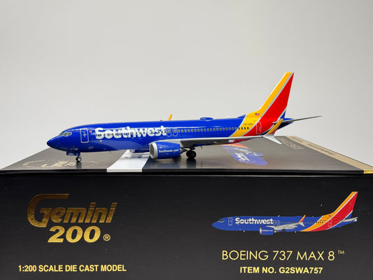 Gemini Jets 1:200 Southwest Boeing 737 MAX8 N8706W New colors G2SWA757