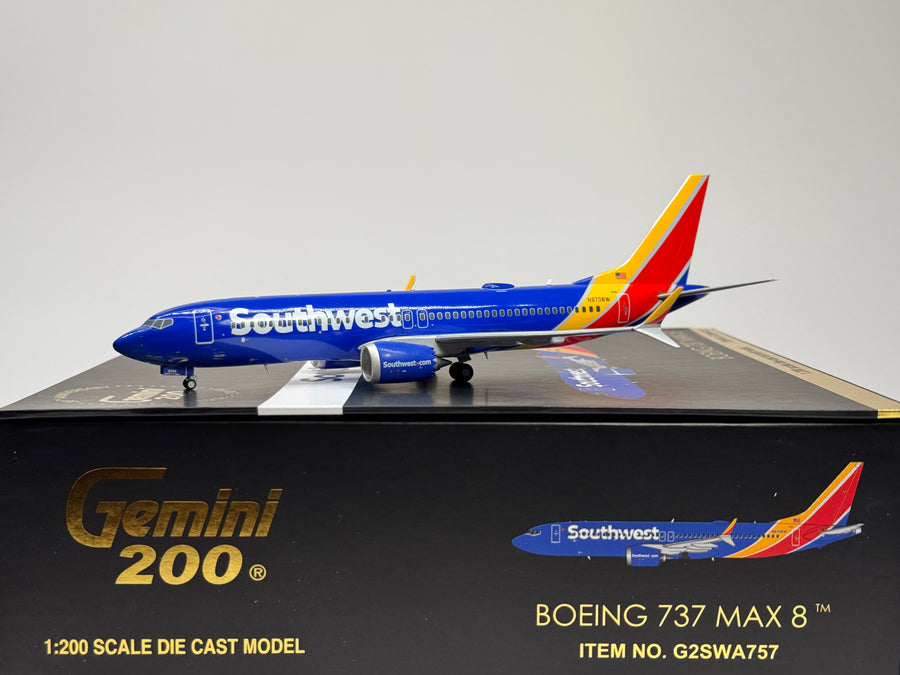 Gemini Jets 1:200 Southwest Boeing 737 MAX8 N8706W New Livery G2SWA757