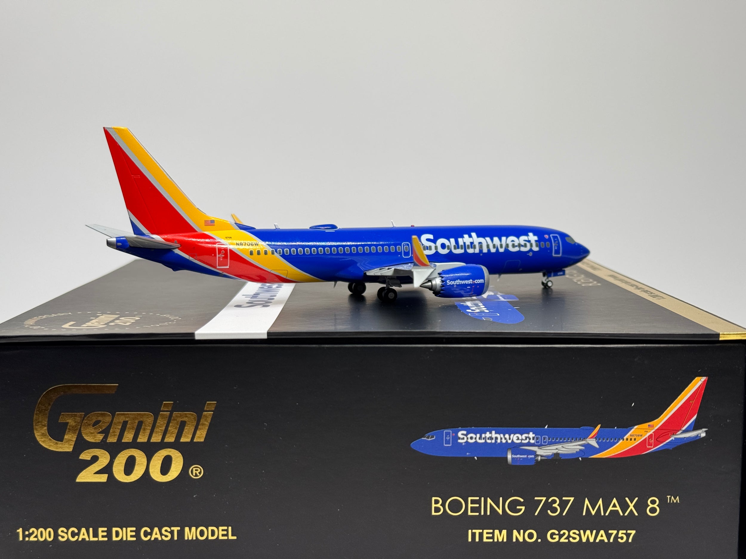 Gemini Jets 1:200 Southwest Boeing 737 MAX8 N8706W New Livery G2SWA757
