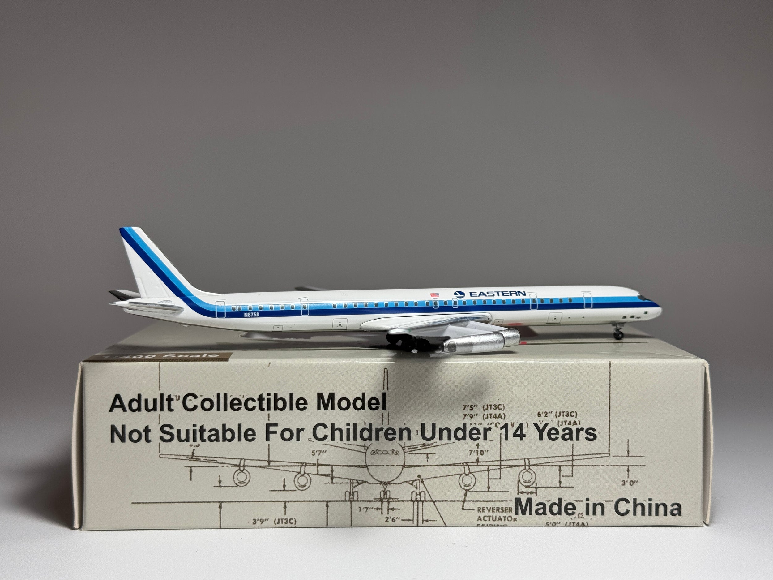 Aeroclassics 1:400 Eastern Airlines Douglas DC-8-63 N8758 Hockey Stick ACN8758
