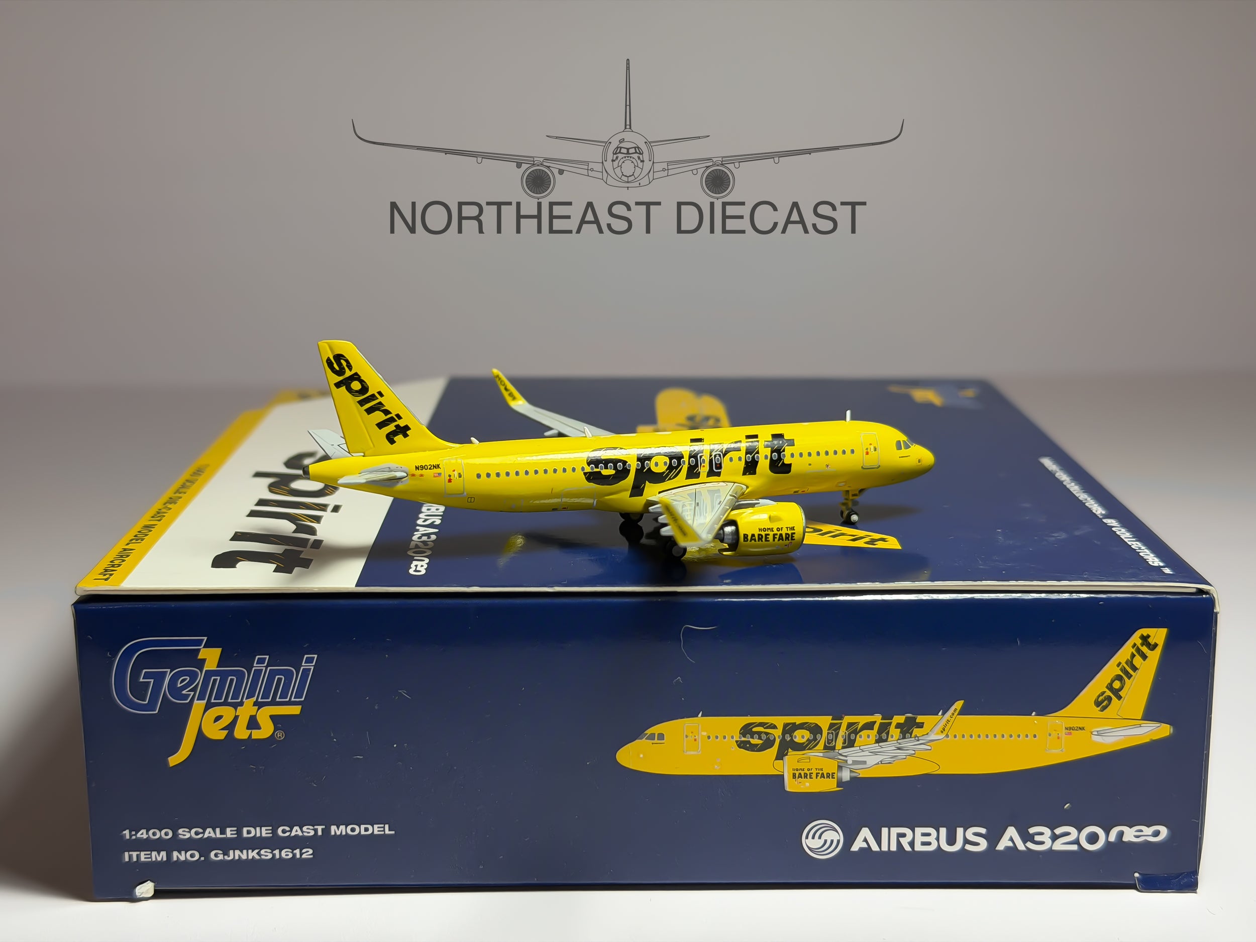 Spirit Airlines Airbus A320neo 1:400 Gemini Jets N902NK (GJNKS1612)