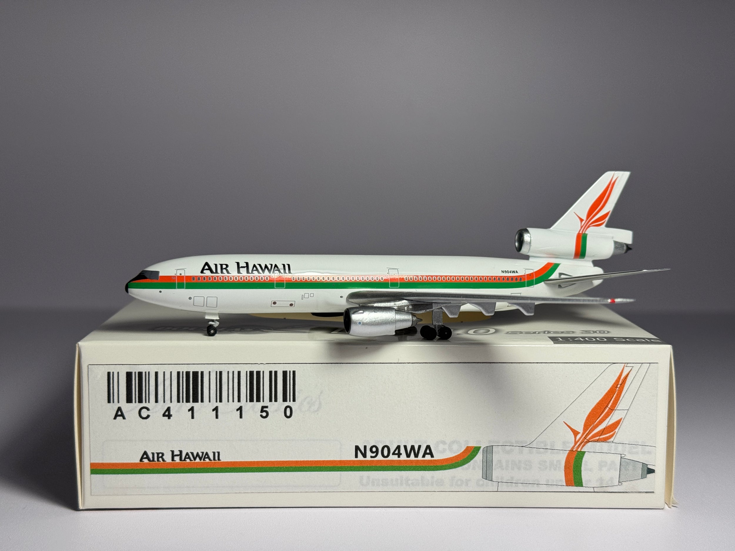 Aeroclassics 1:400 Air Hawaii McDonnell Douglas DC-10-10 N904WA 1980s colors AC411150