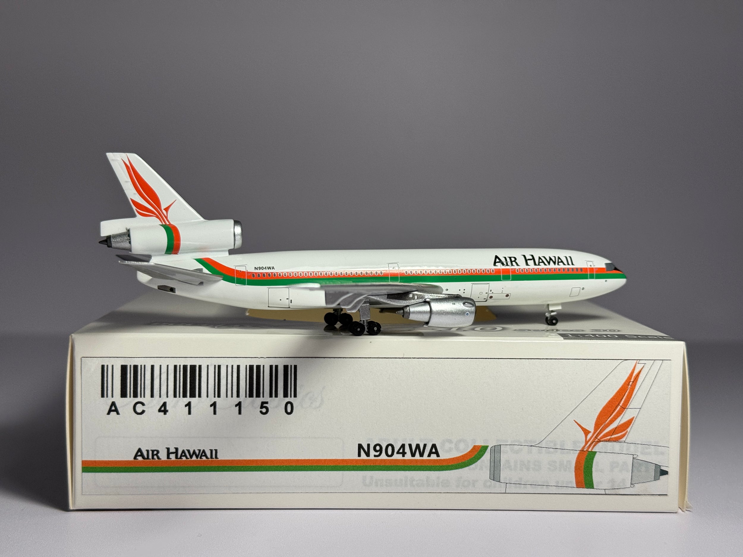 Aeroclassics 1:400 Air Hawaii McDonnell Douglas DC-10-10 N904WA 1980s colors AC411150
