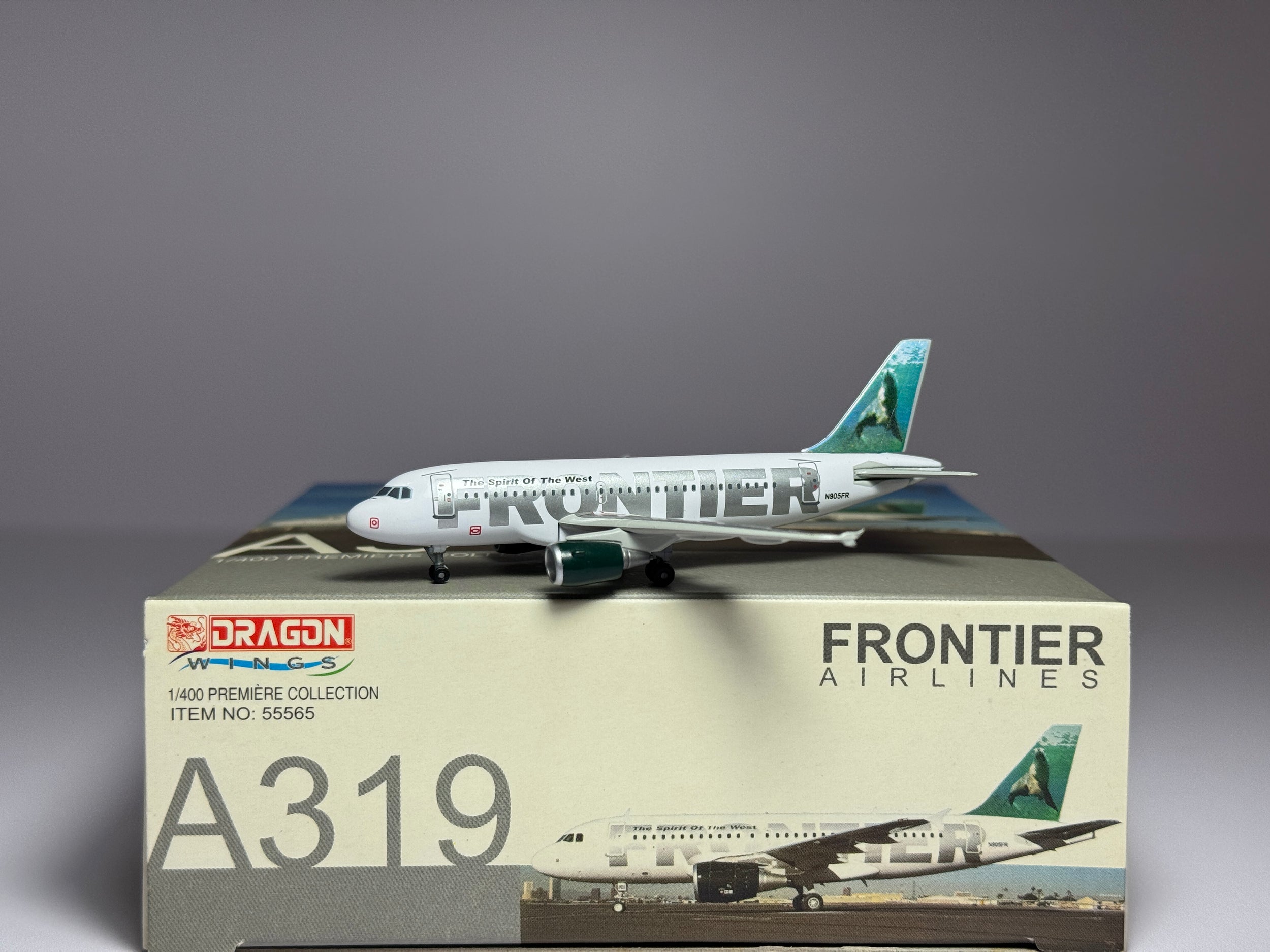 Dragon Wings 1:400 Frontier Airbus A319-100 N905FR Sherman the Sea Lion 55565