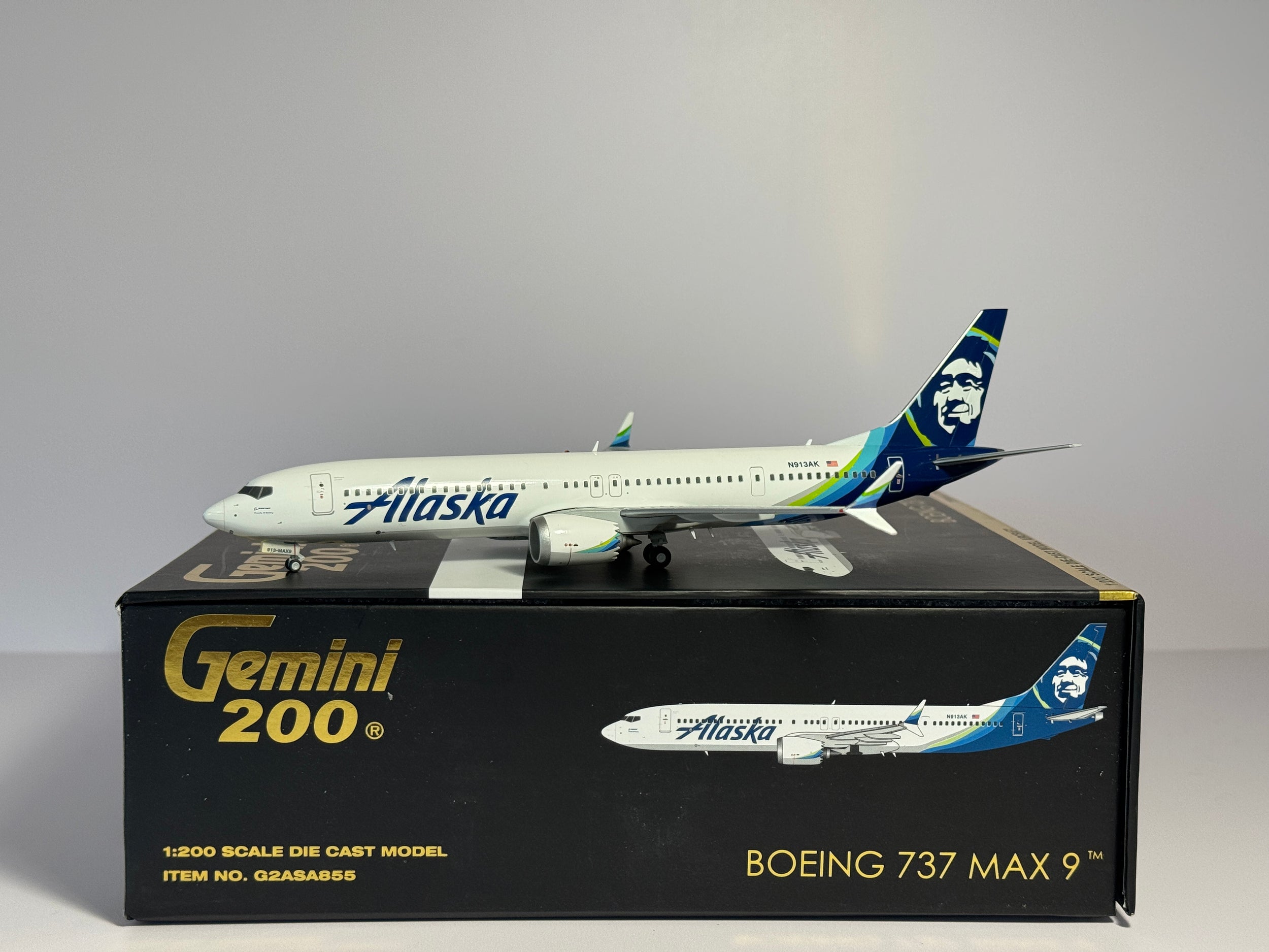 Gemini Jets 1:200 Alaska Airlines Boeing 737 MAX9 N913AK current colors G2ASA855