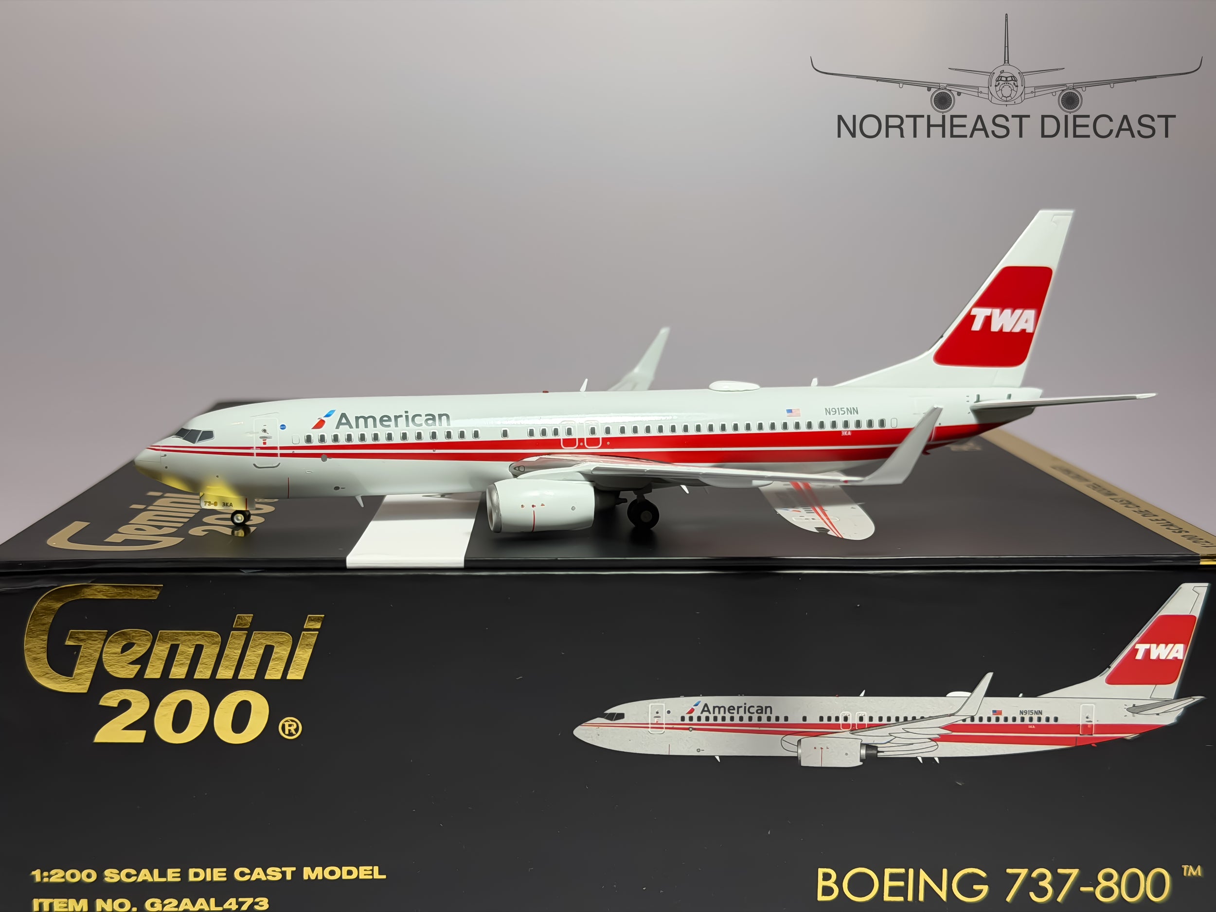 American Airlines Boeing 737-800 1:200 Gemini Jets N915NN (G2AAL473)