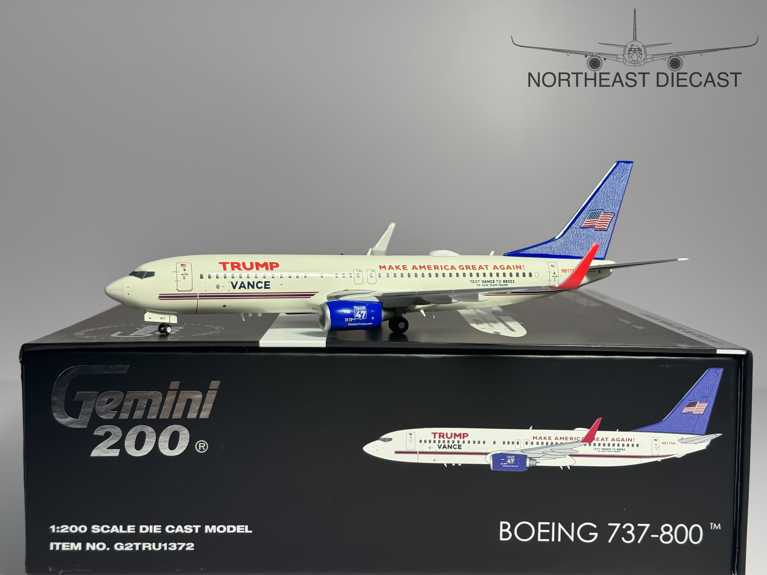 Trump-Vance Campaign Boeing 737-800 1:200 Gemini Jets N917XA (G2TRU1372)