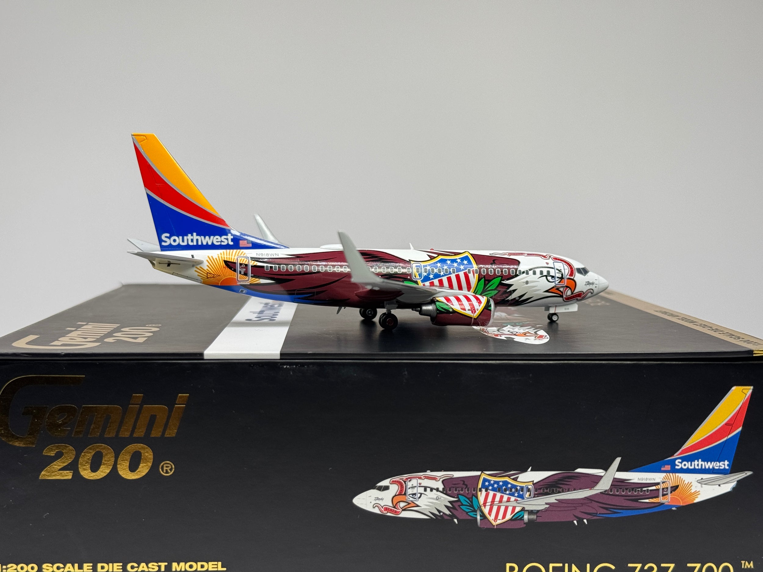 Gemini Jets 1:200 Southwest Airlines Boeing 737-700 N918WN Illinois One G2SWA872