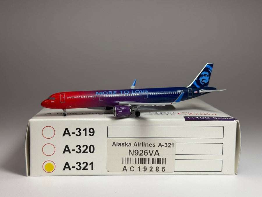 Aeroclassics 1:400 Alaska Airlines Airbus A321neo N926VA More to Love ACN926VA