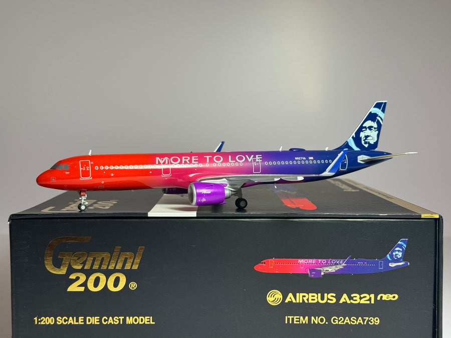 Gemini Jets 1:200 Alaska Airlines Airbus A321neo N927VA "More to Love" G2ASA739