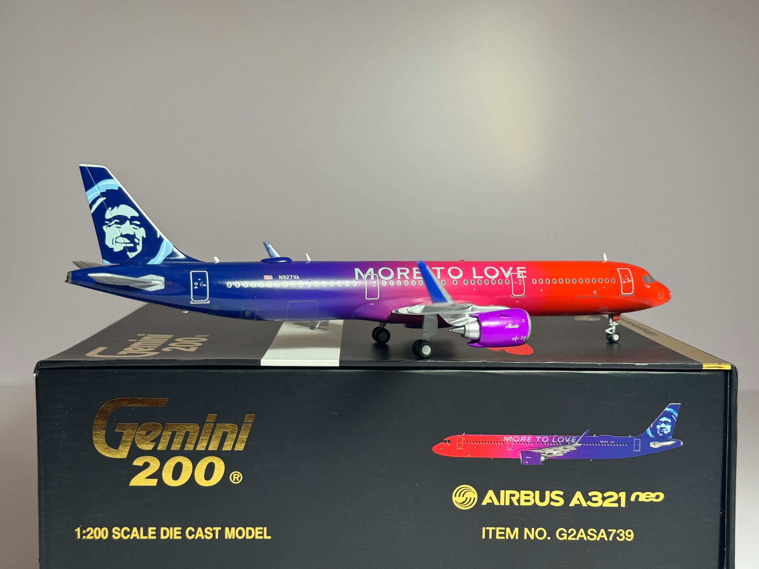 Gemini Jets 1:200 Alaska Airlines Airbus A321neo N927VA "More to Love" G2ASA739