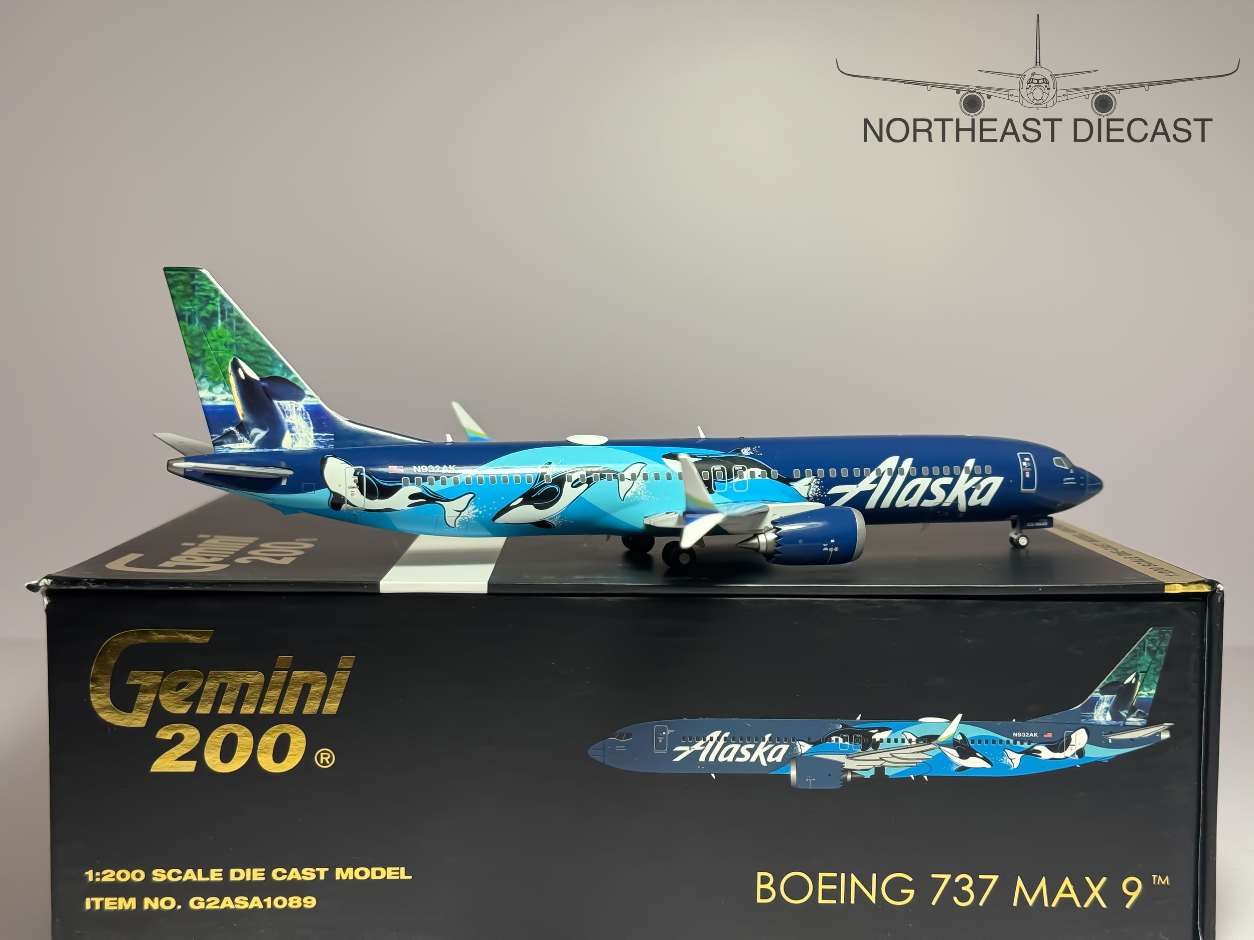 Alaska Airlines Boeing 737 MAX 8 1:200 Gemini Jets N932AK (G2ASA1089)