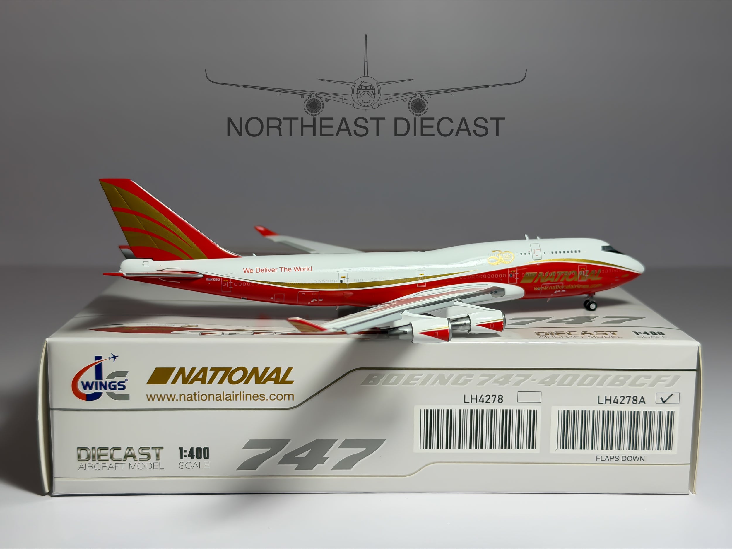 National Airlines Boeing 747-400F 1:400 JC Wings N936CA (LH4278A)
