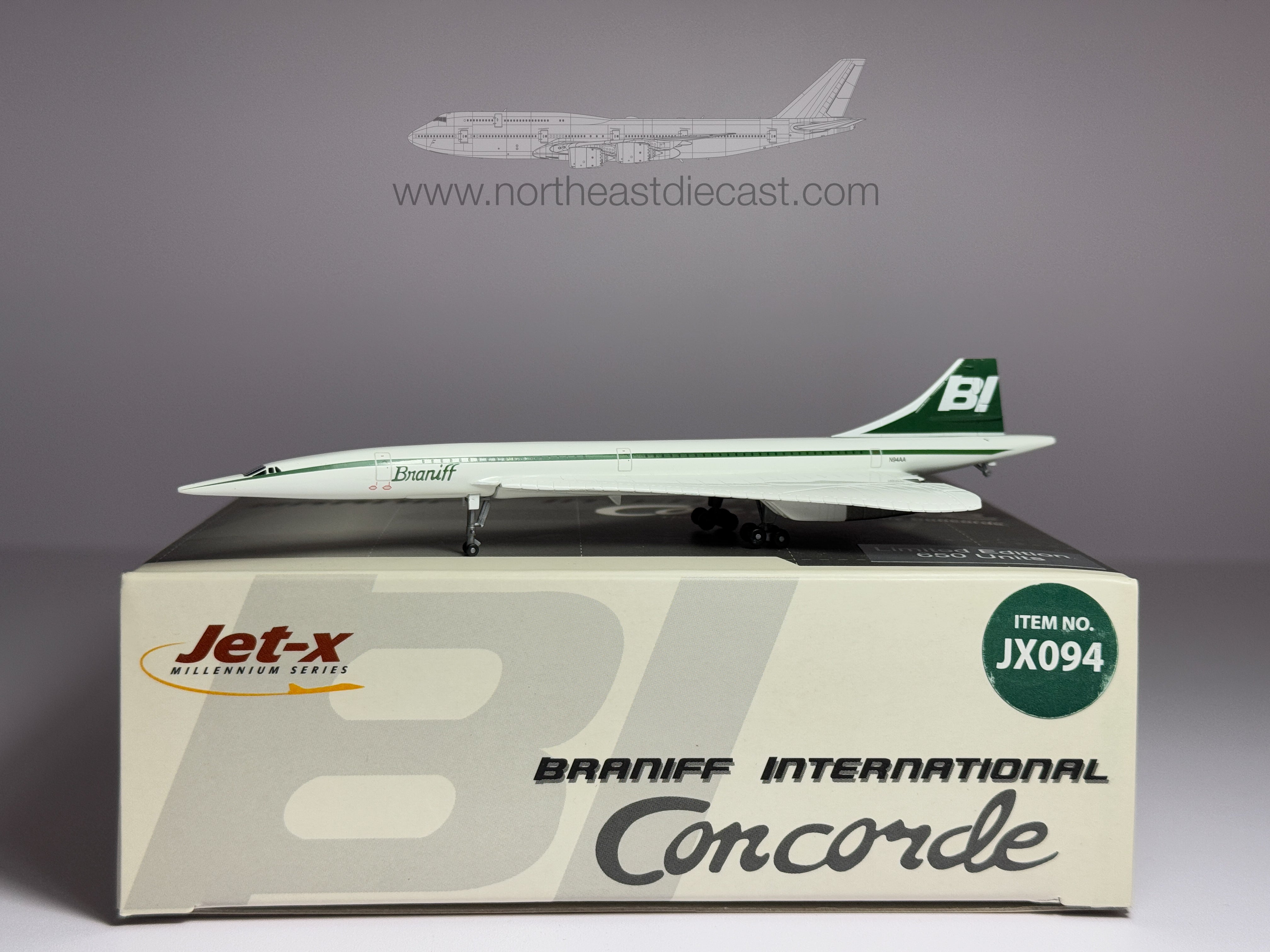 Braniff International Aerospatiale Concorde 1:400 Jet-X N94AA (JX094)