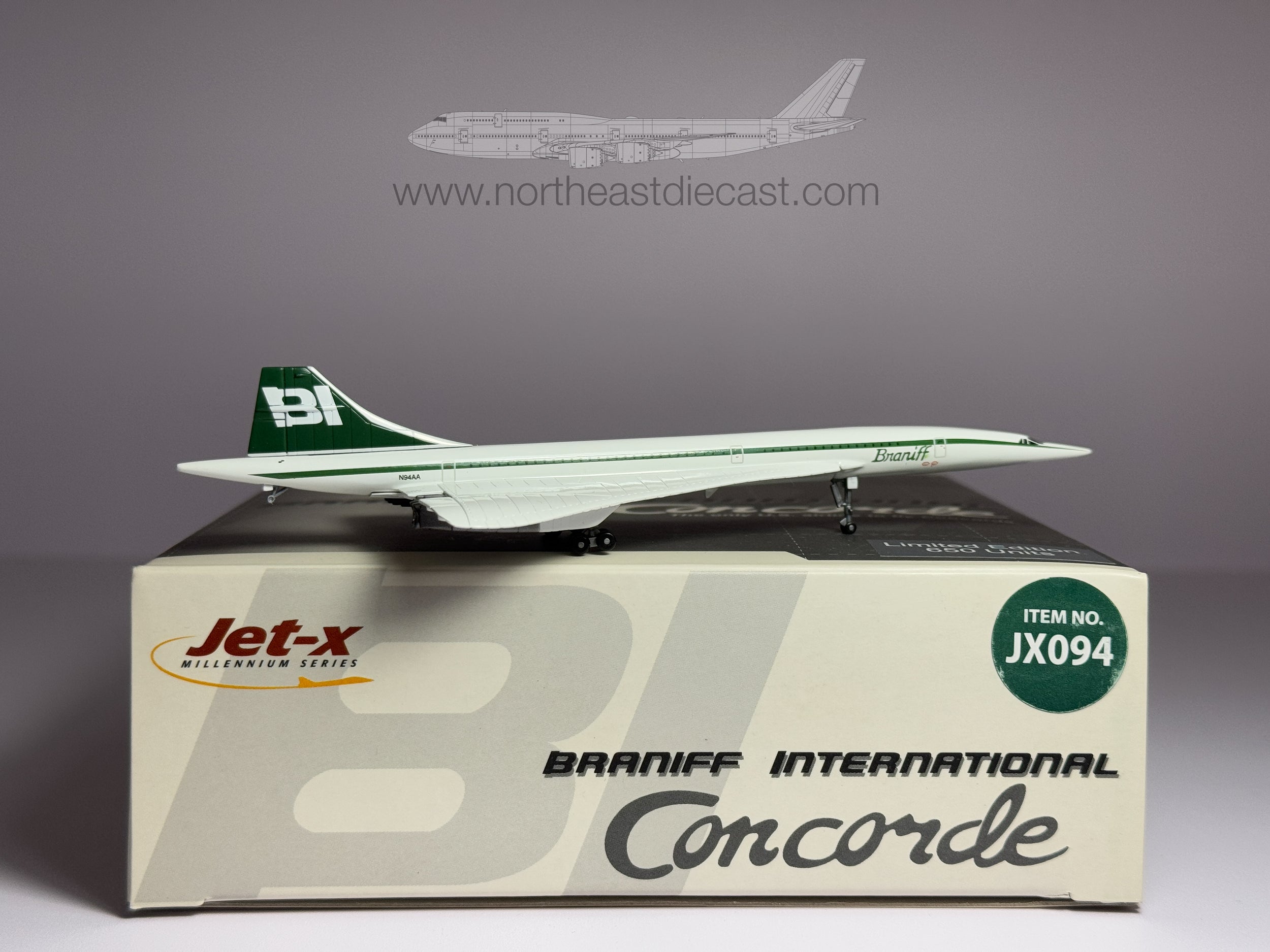 Braniff International Aerospatiale Concorde 1:400 Jet-X N94AA (JX094)