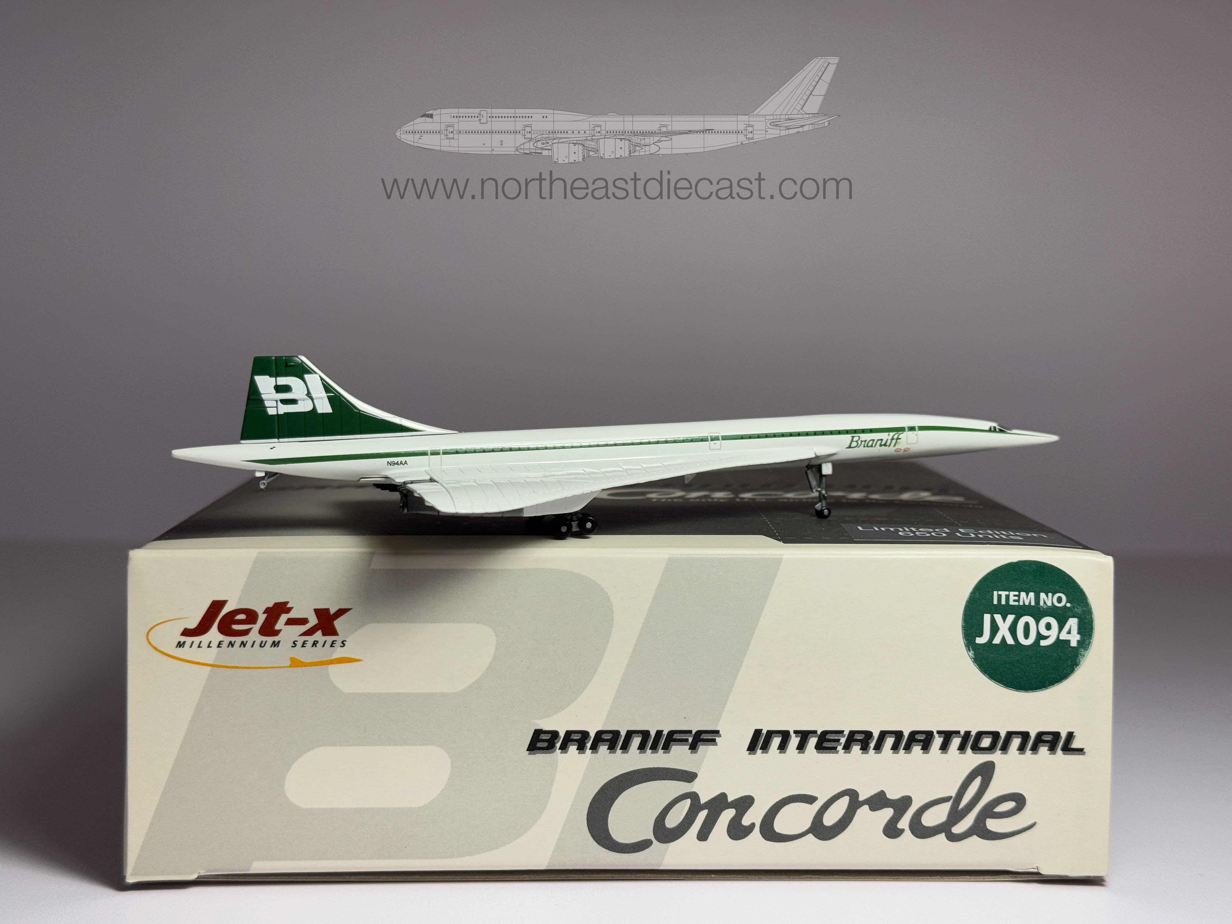 Braniff International Aerospatiale Concorde 1:400 Jet-X N94AA (JX094)
