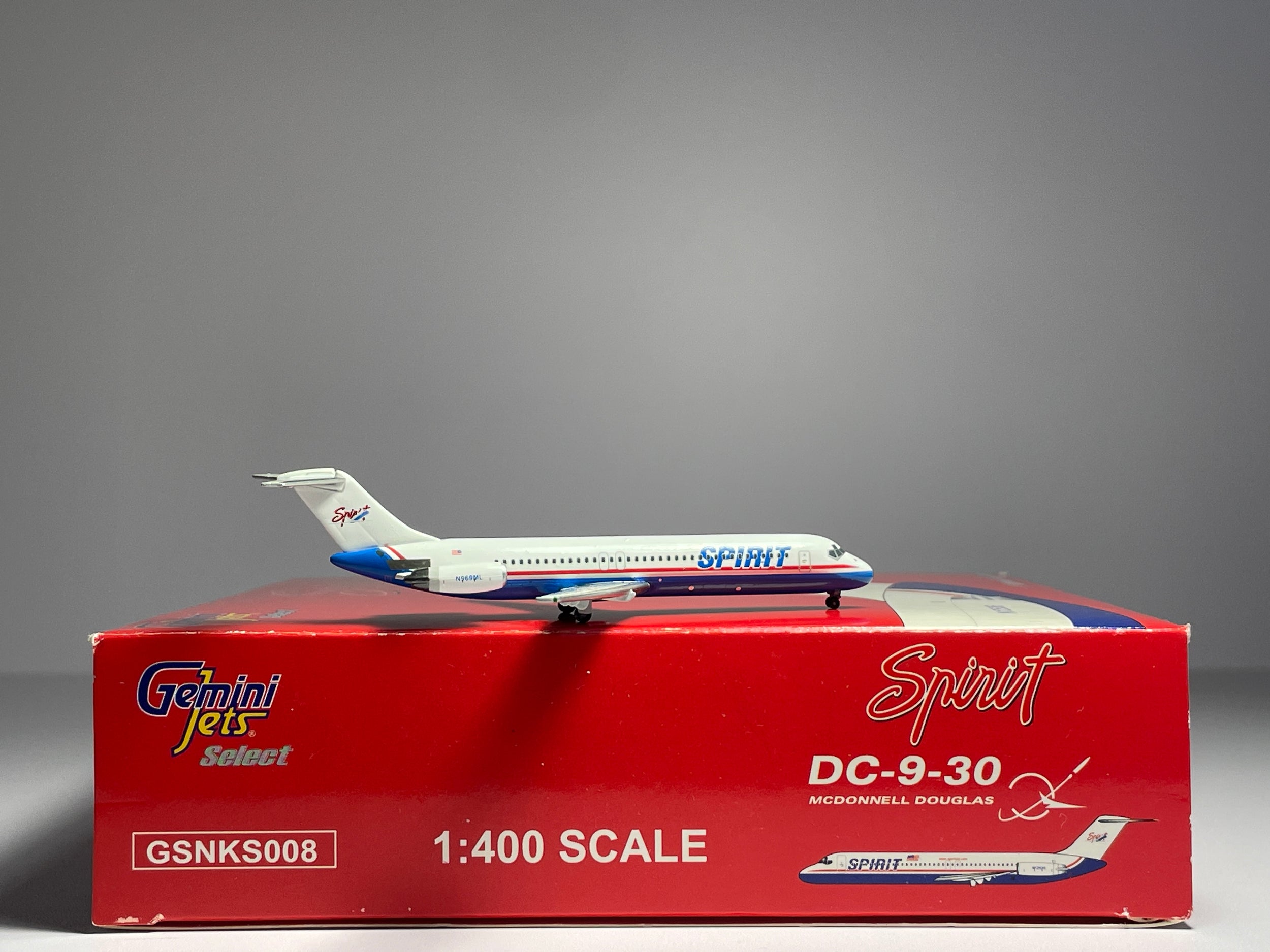 Gemini Jets 1:400 Spirit Airlines Douglas DC-9-30 N969ML 1980s scheme GSNKS008