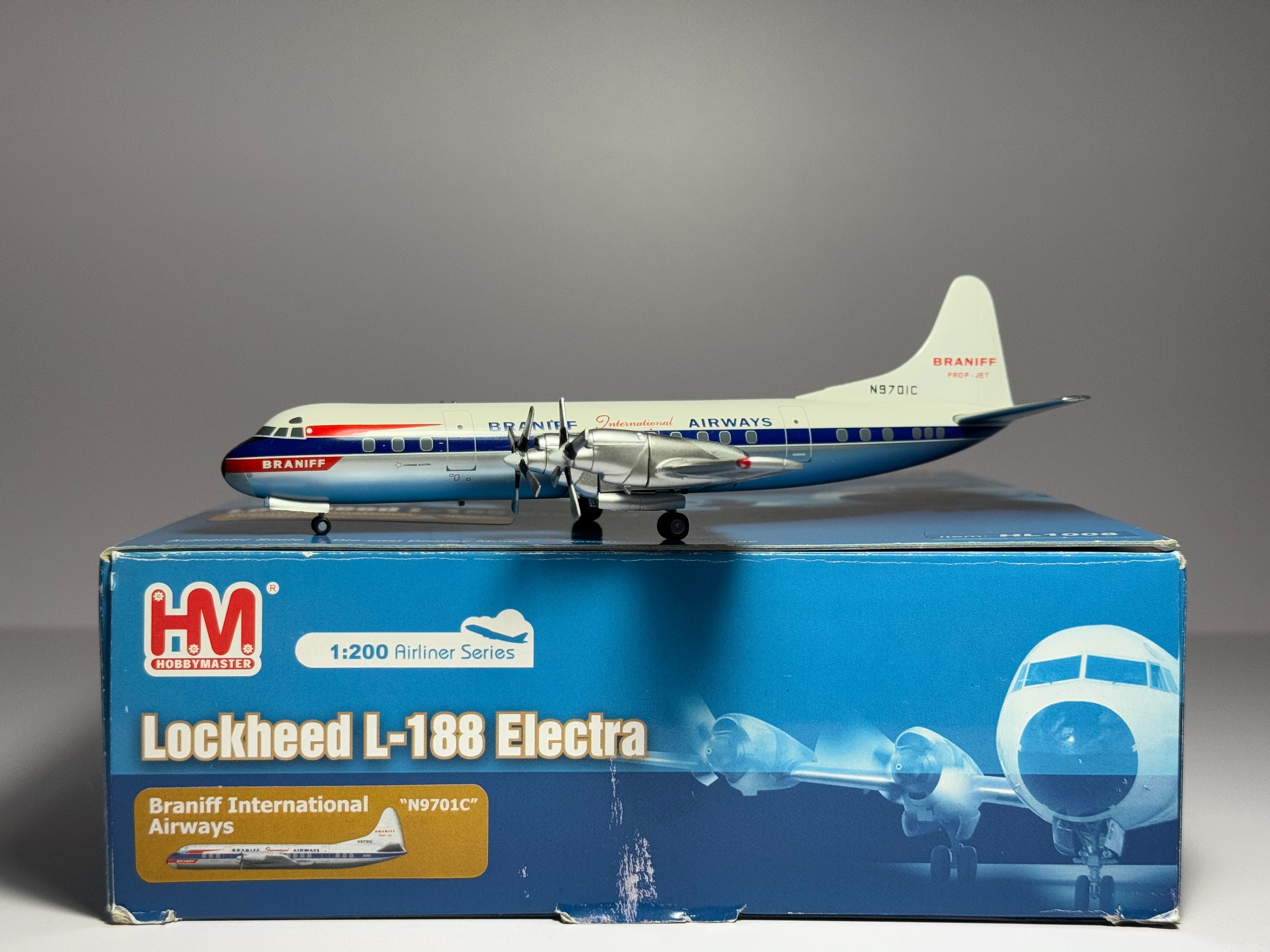 Hobby Master 1:200 Braniff International Lockheed L-188 Electra N9701C El Dorado HL1008