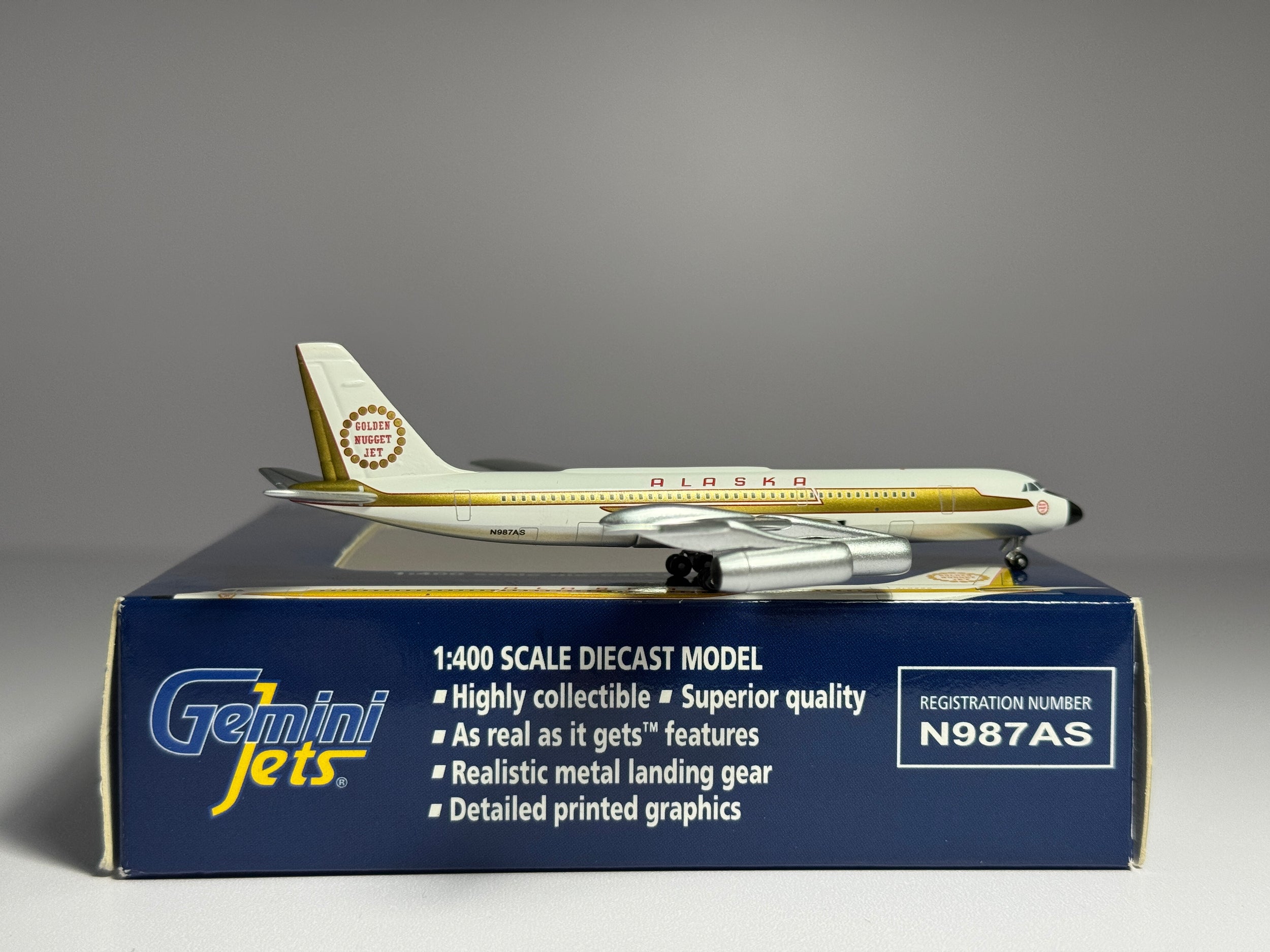 Gemini Jets 1:400 Alaska Airlines Convair CV-990 N987AS Golden Nugget GJASA539